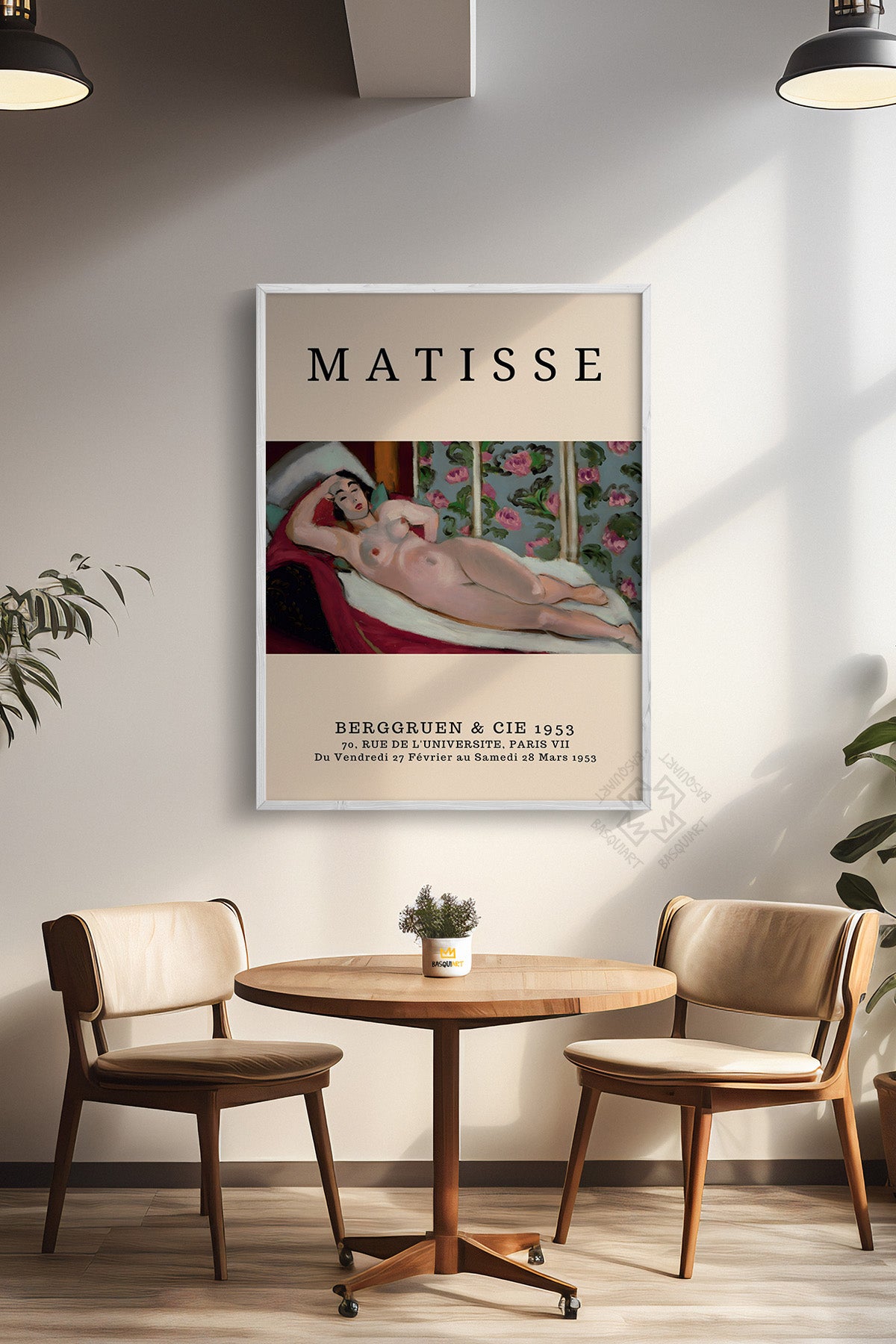 Henri Matisse Serisi Beyaz Çerçeveli Poster, Tablo Duvar Dekoru No:5