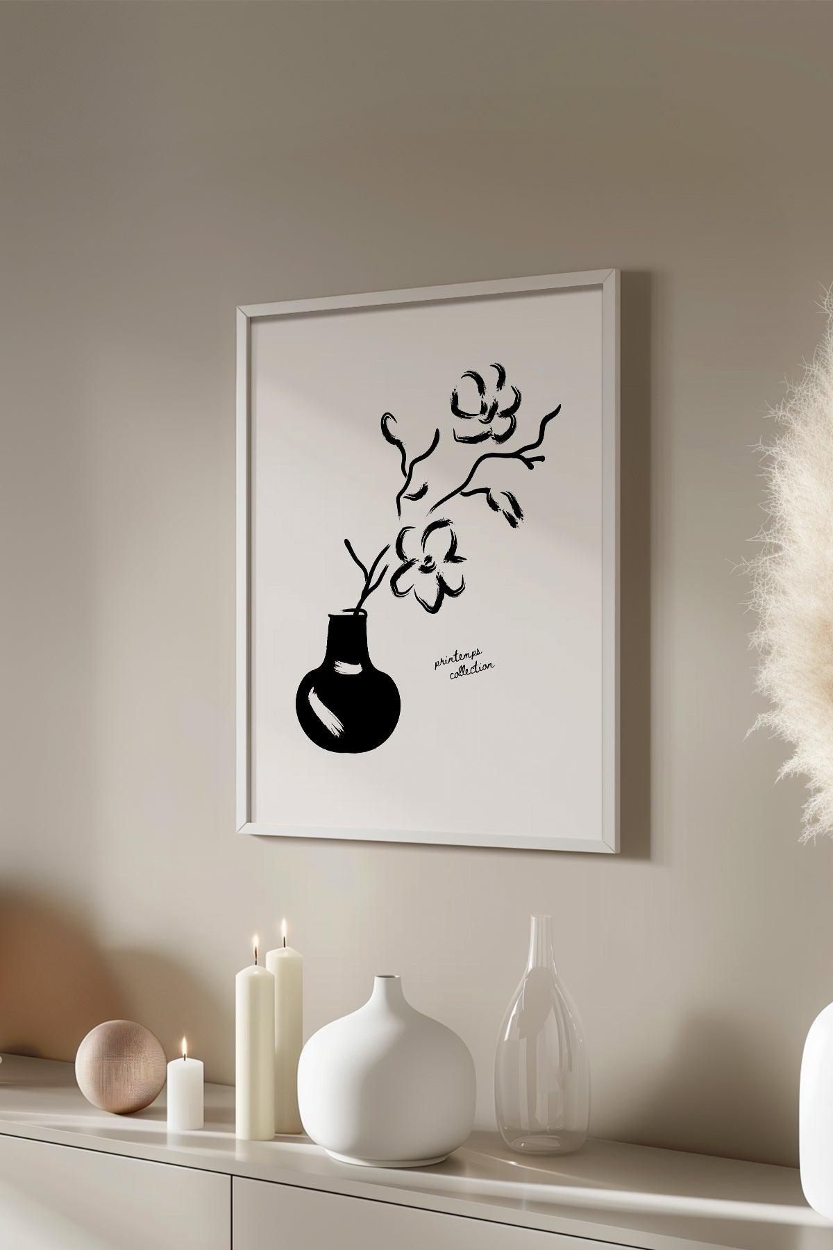 Bohemian Serisi Beyaz Çerçeveli Poster, Tablo No:109