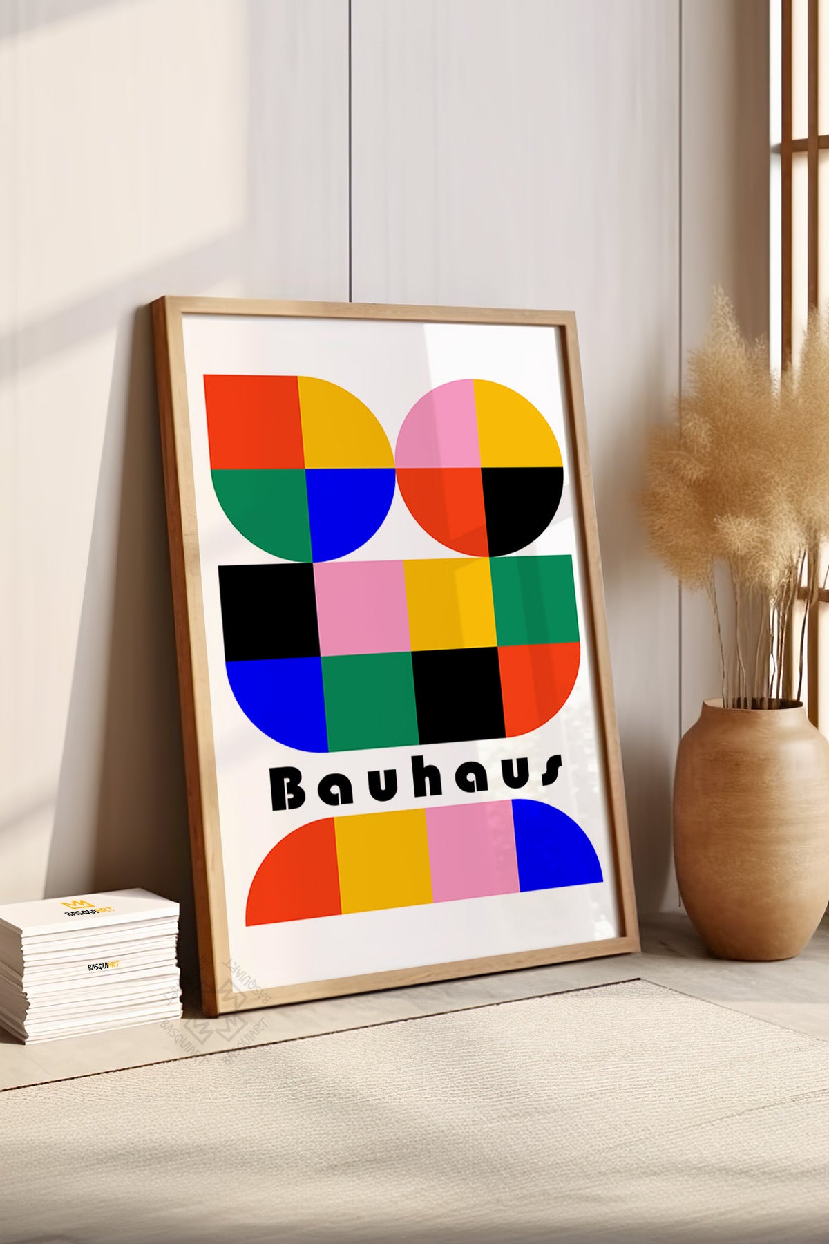 Bauhaus Serisi Ahşap Çerçeveli Poster, Tablo No:13