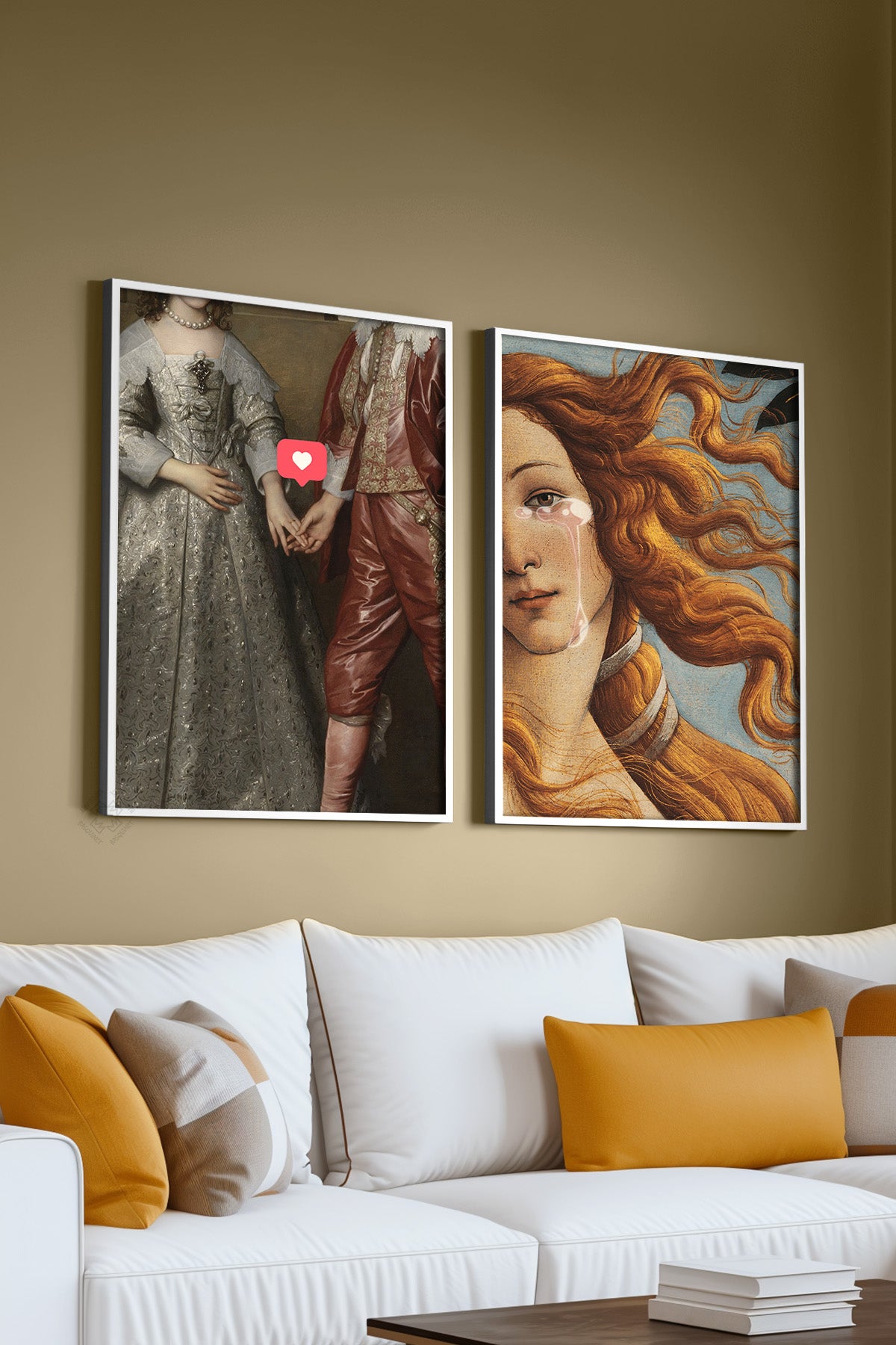 Alternatif Sanat 2'li Beyaz Çerçeveli Poster, Tablo Seti No:13