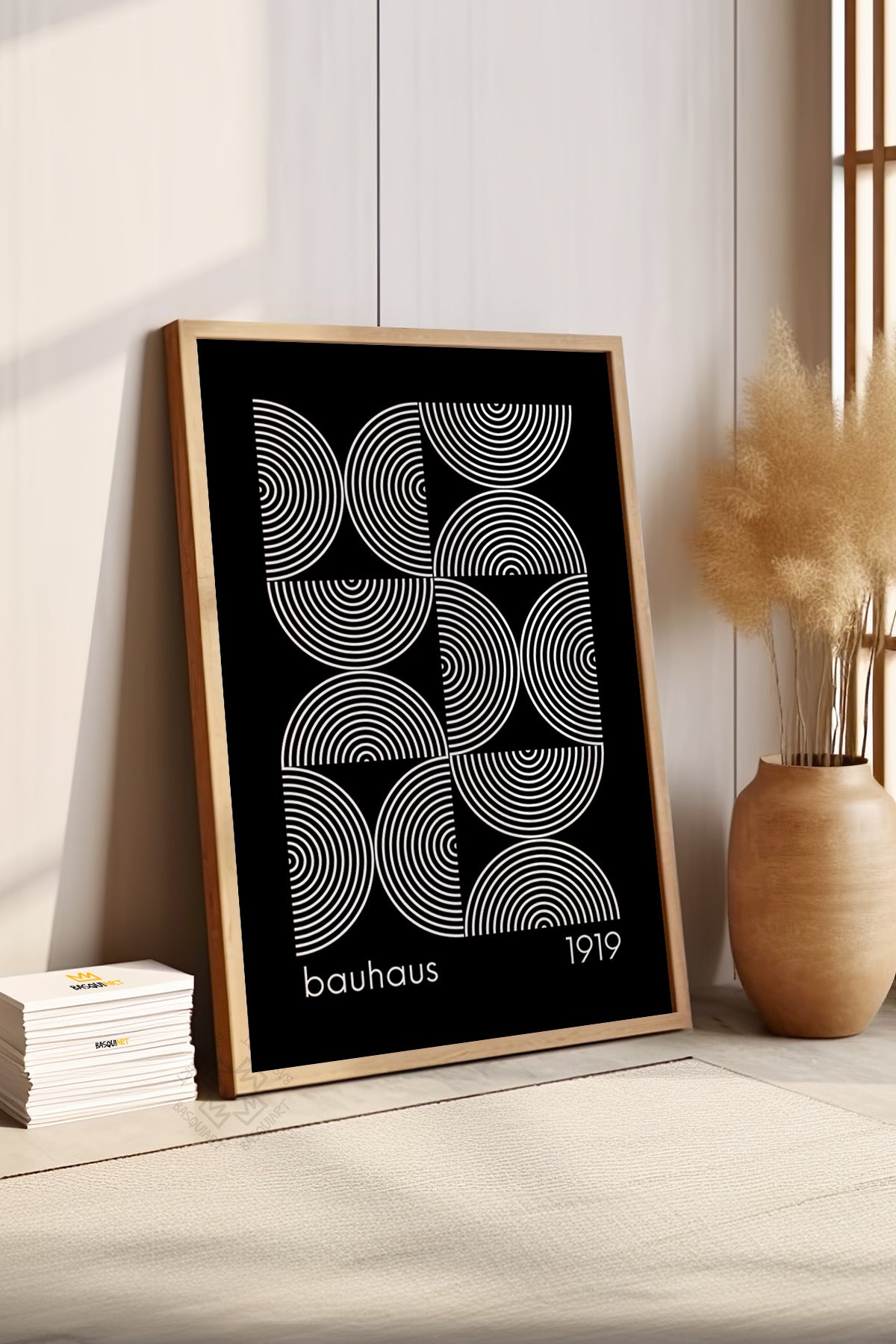 Bauhaus Serisi Ahşap Çerçeveli Poster, Tablo No:41