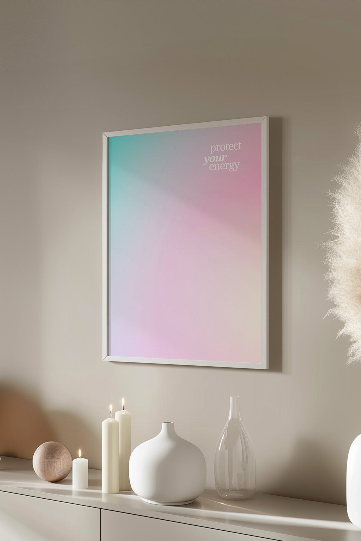 Aura Serisi Beyaz Çerçeveli Poster, Tablo No:105