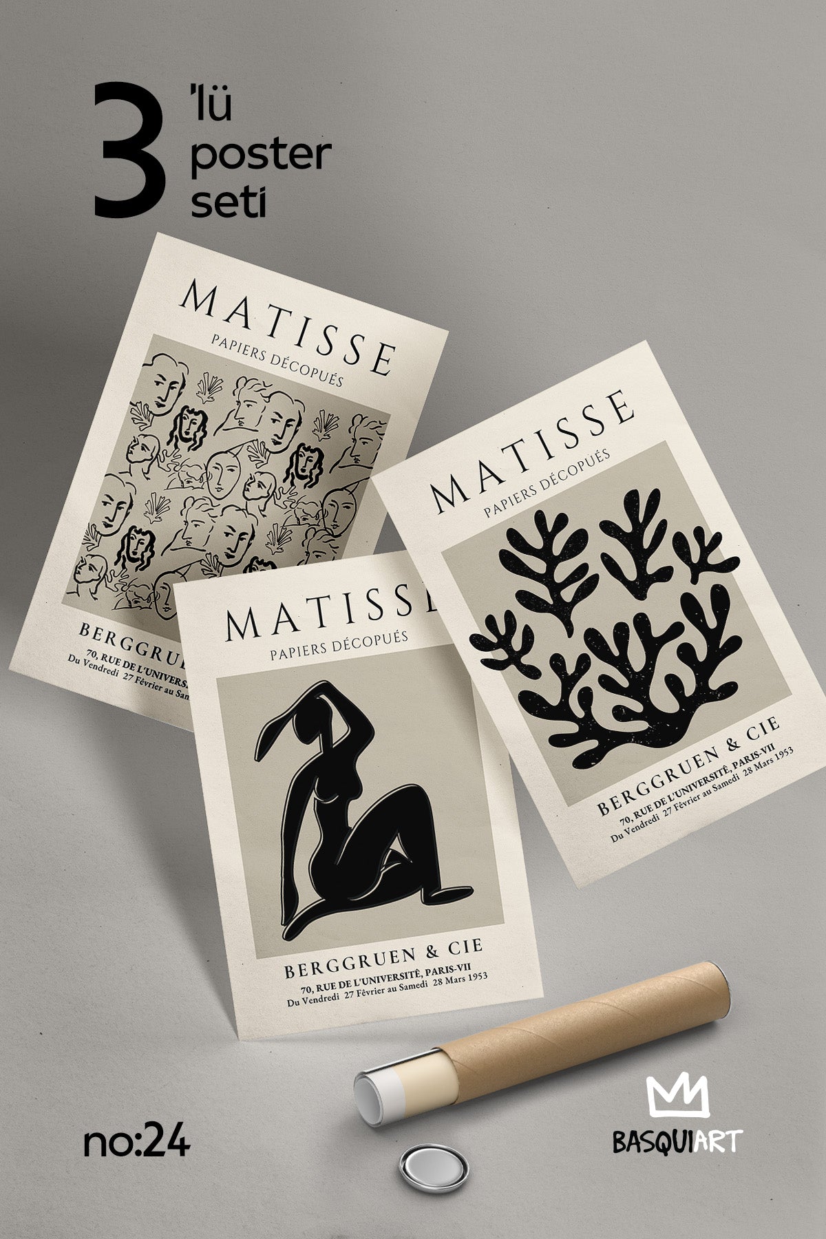 Matisse Bohem 3'lü Poster Seti, Duvar Dekoru No:24