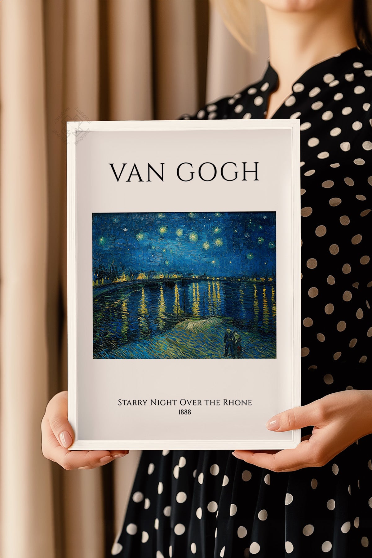 Vincent Van Gogh Serisi Beyaz Çerçeveli Poster, Tablo Duvar Dekoru No:7