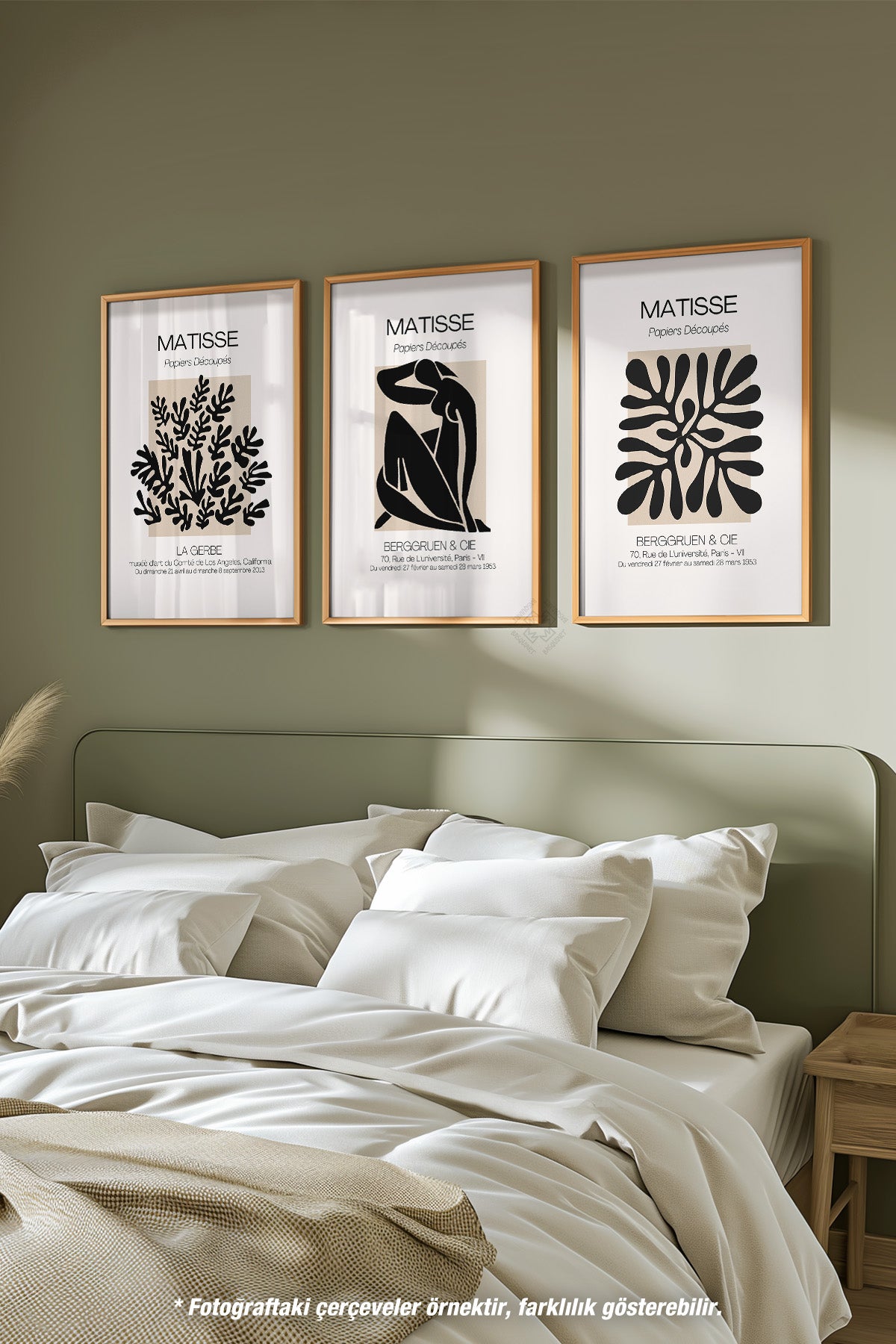 Bohem Matisse 3'lü Ahşap Çerçeveli Poster, Tablo Seti No:34