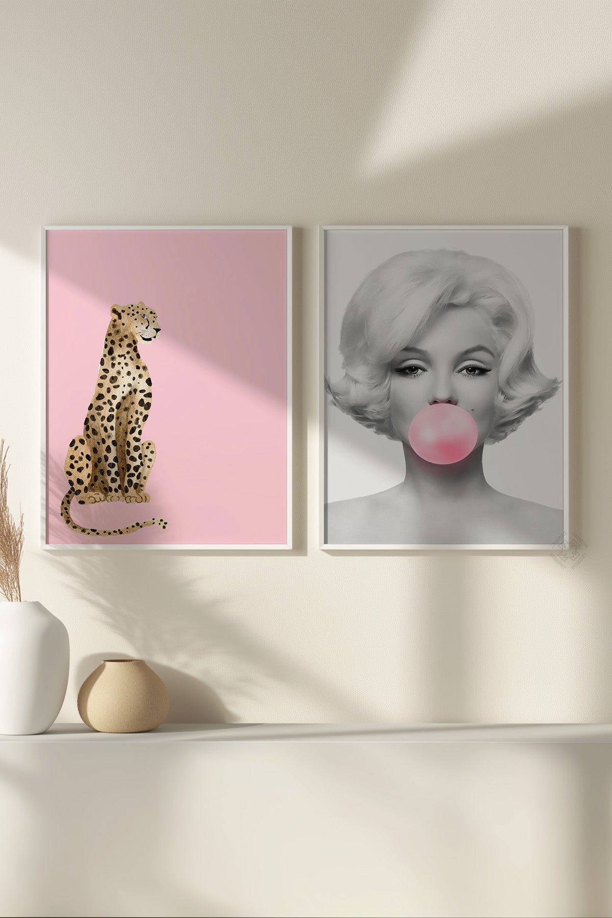 Marilyn Monroe 2'li Beyaz Çerçeveli Poster, Tablo Seti No:6