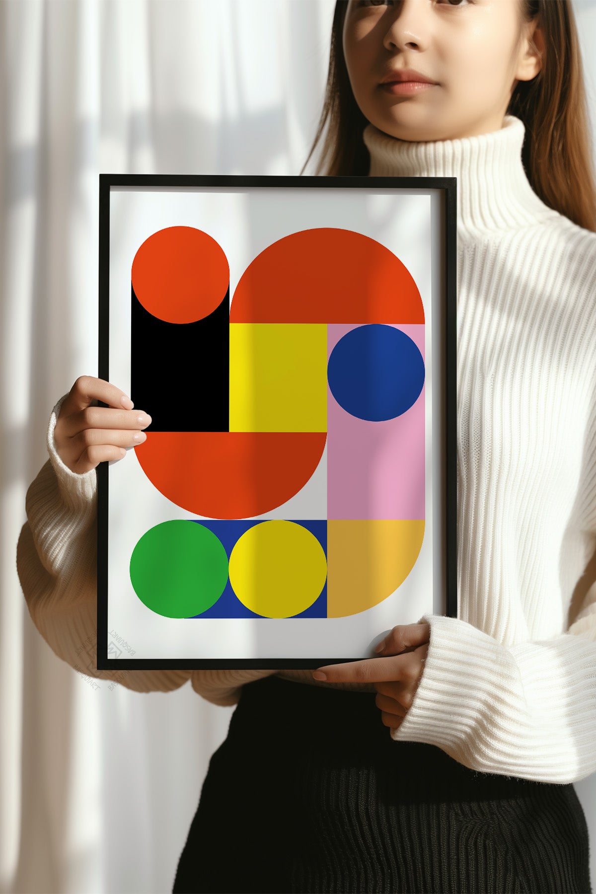 Bauhaus Serisi Siyah Çerçeveli Poster, Tablo No:15