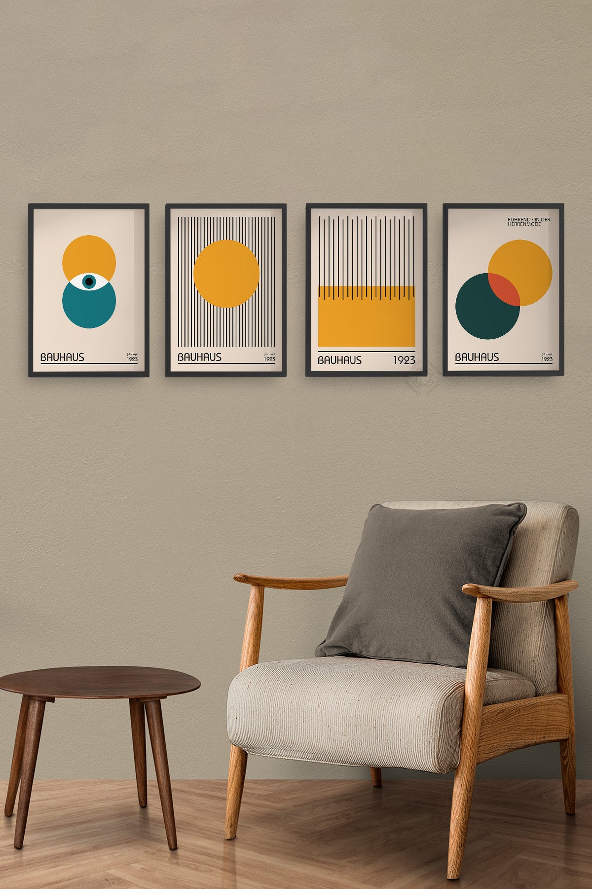 Bauhaus 4'lü Siyah Çerçeveli Poster, Tablo Seti No:23