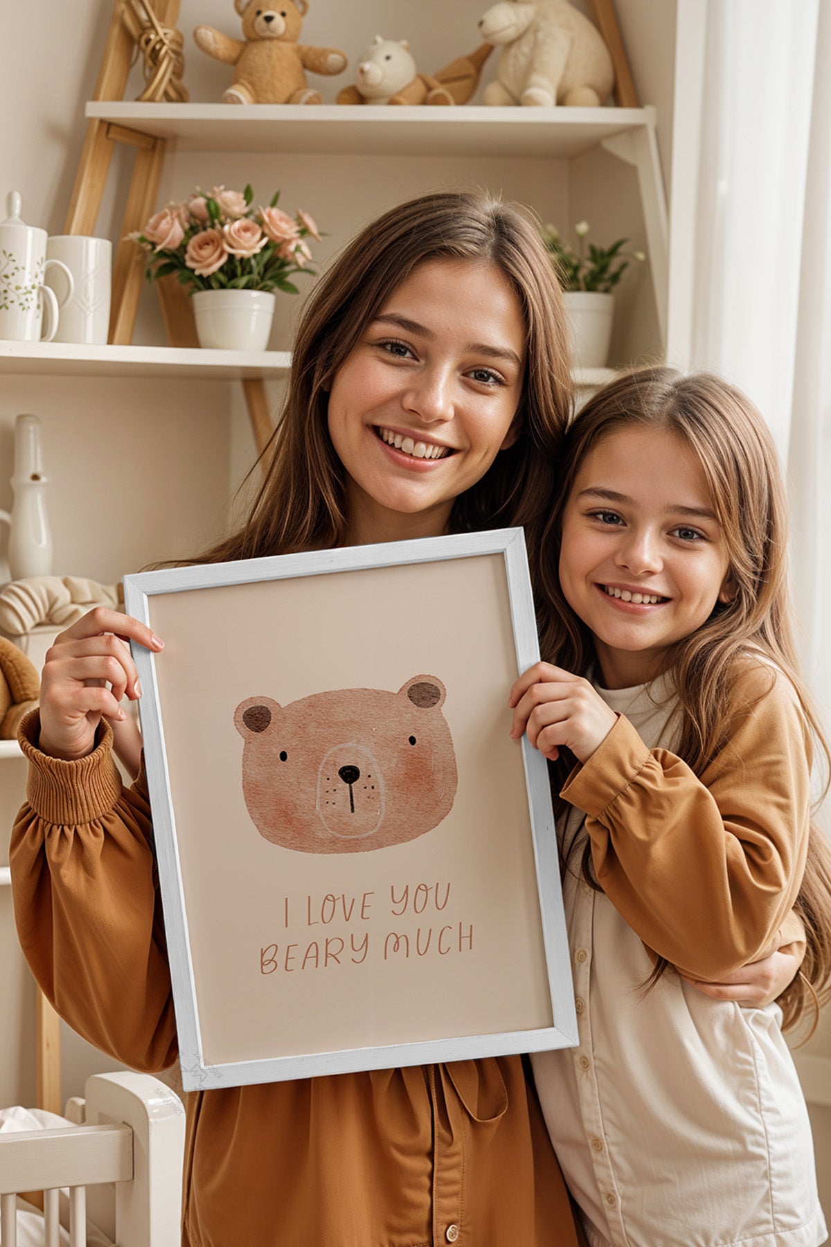Çocuk Odası, Bebek Odası Beyaz Çerçeveli Poster, Tablo No:32