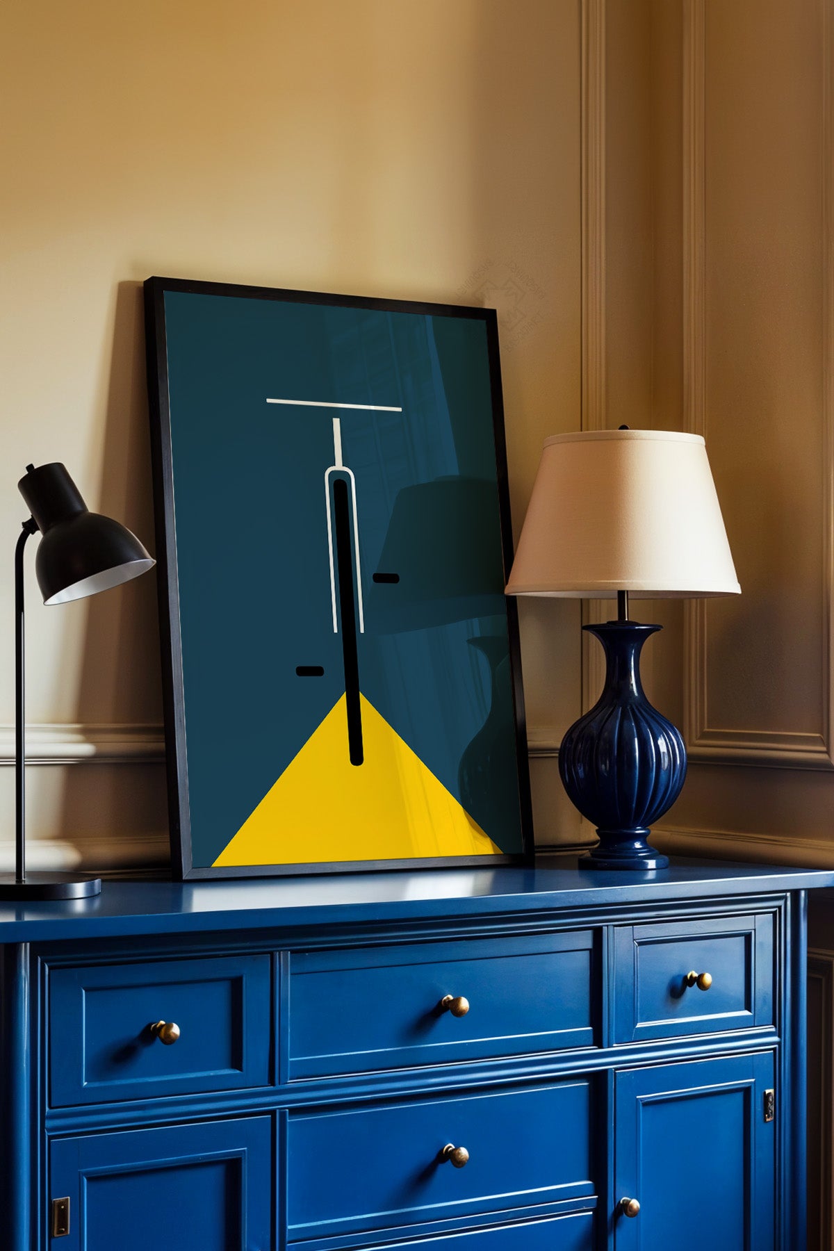 Bauhaus Serisi Siyah Çerçeveli Poster, Tablo No:56