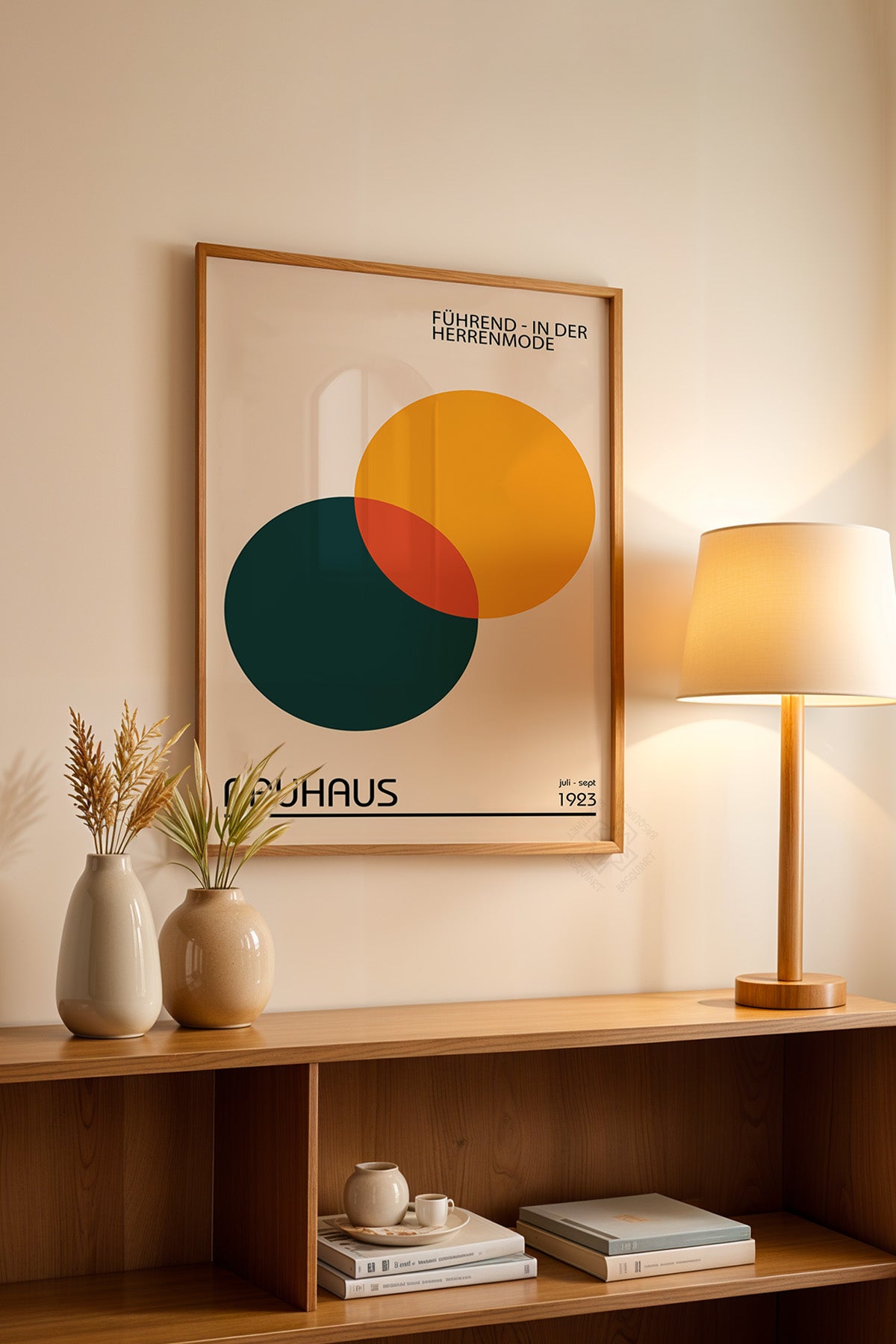 Bauhaus Serisi Ahşap Çerçeveli Poster, Tablo No:22