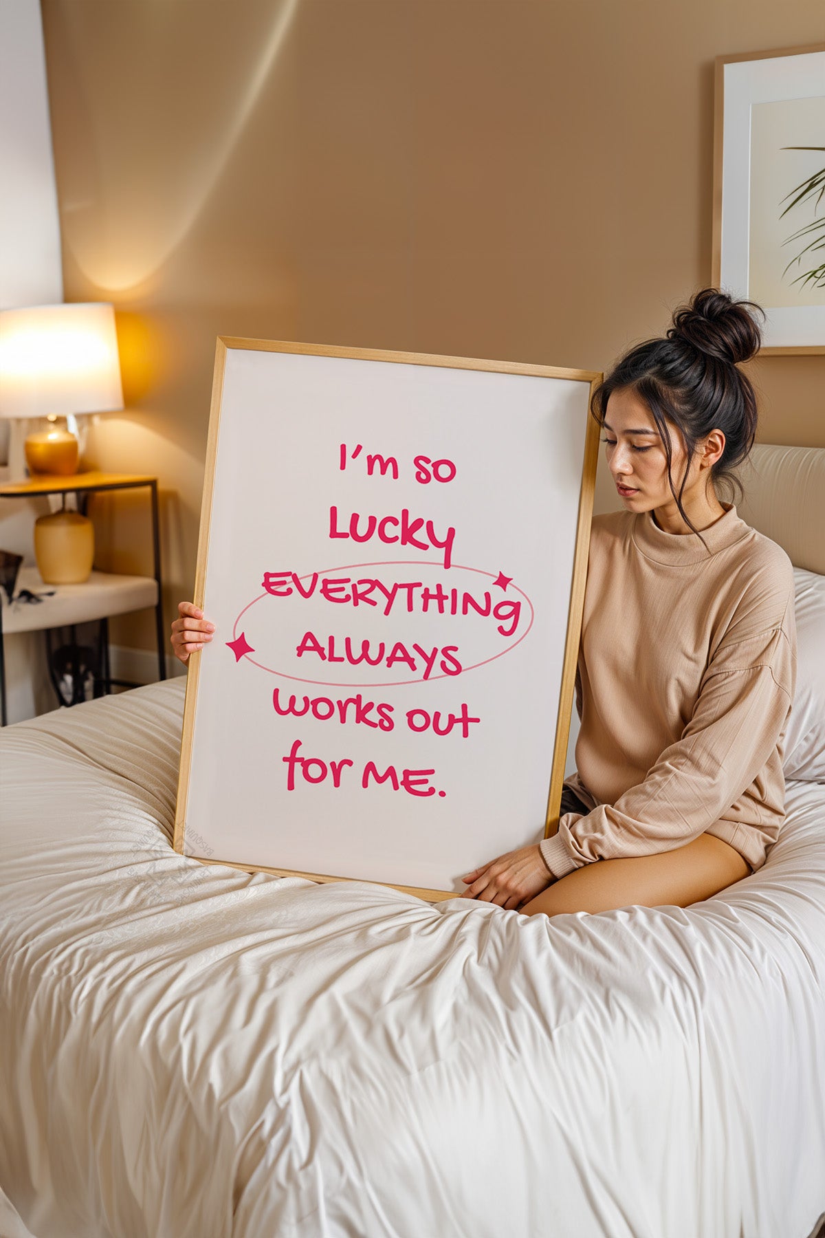 Lucky You Serisi Ahşap Çerçeveli Poster, Tablo Duvar Dekoru No:89