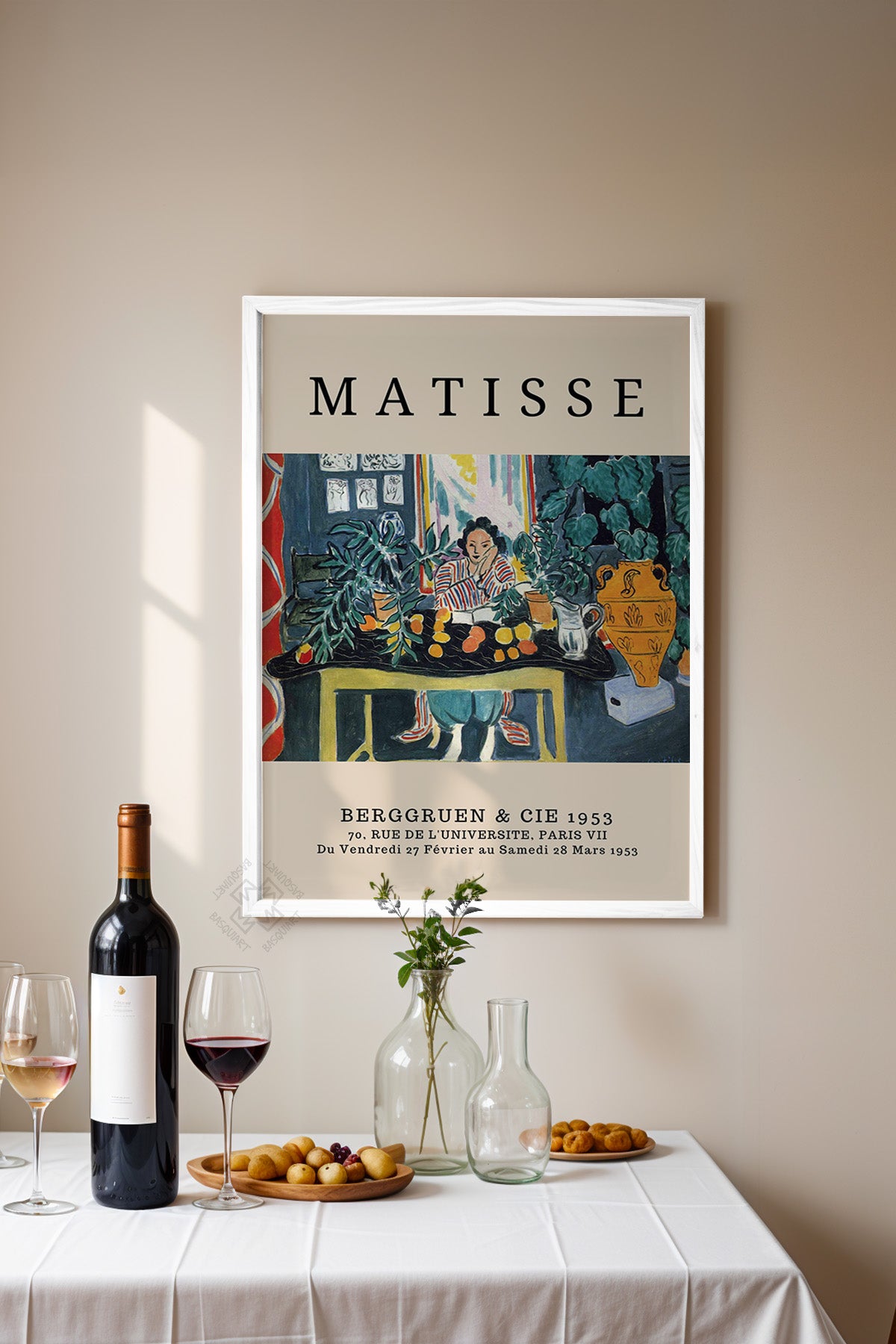 Henri Matisse Serisi Beyaz Çerçeveli Poster, Tablo Duvar Dekoru No:1