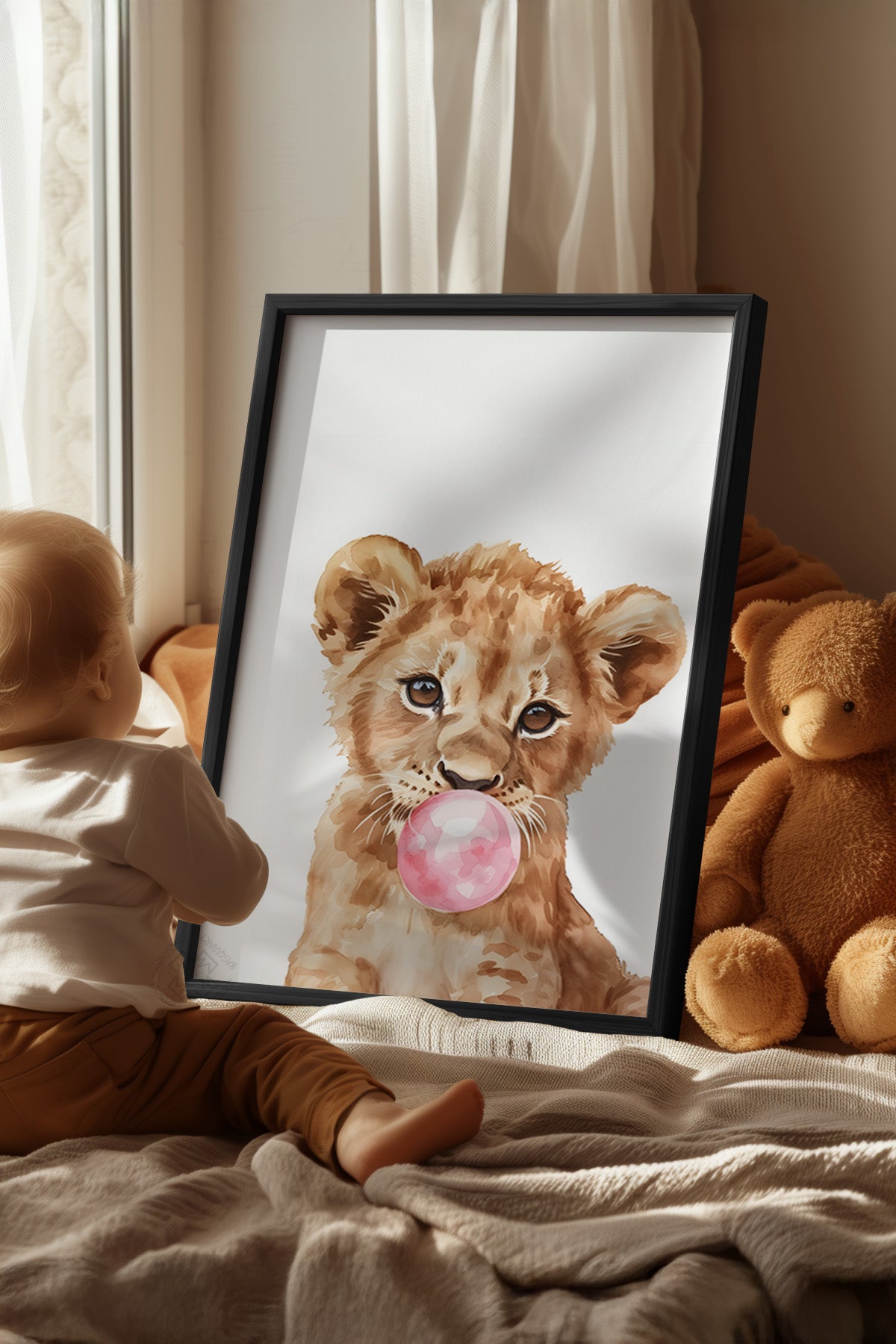 Çocuk Odası, Bebek Odası Siyah Çerçeveli Poster, Tablo No:99