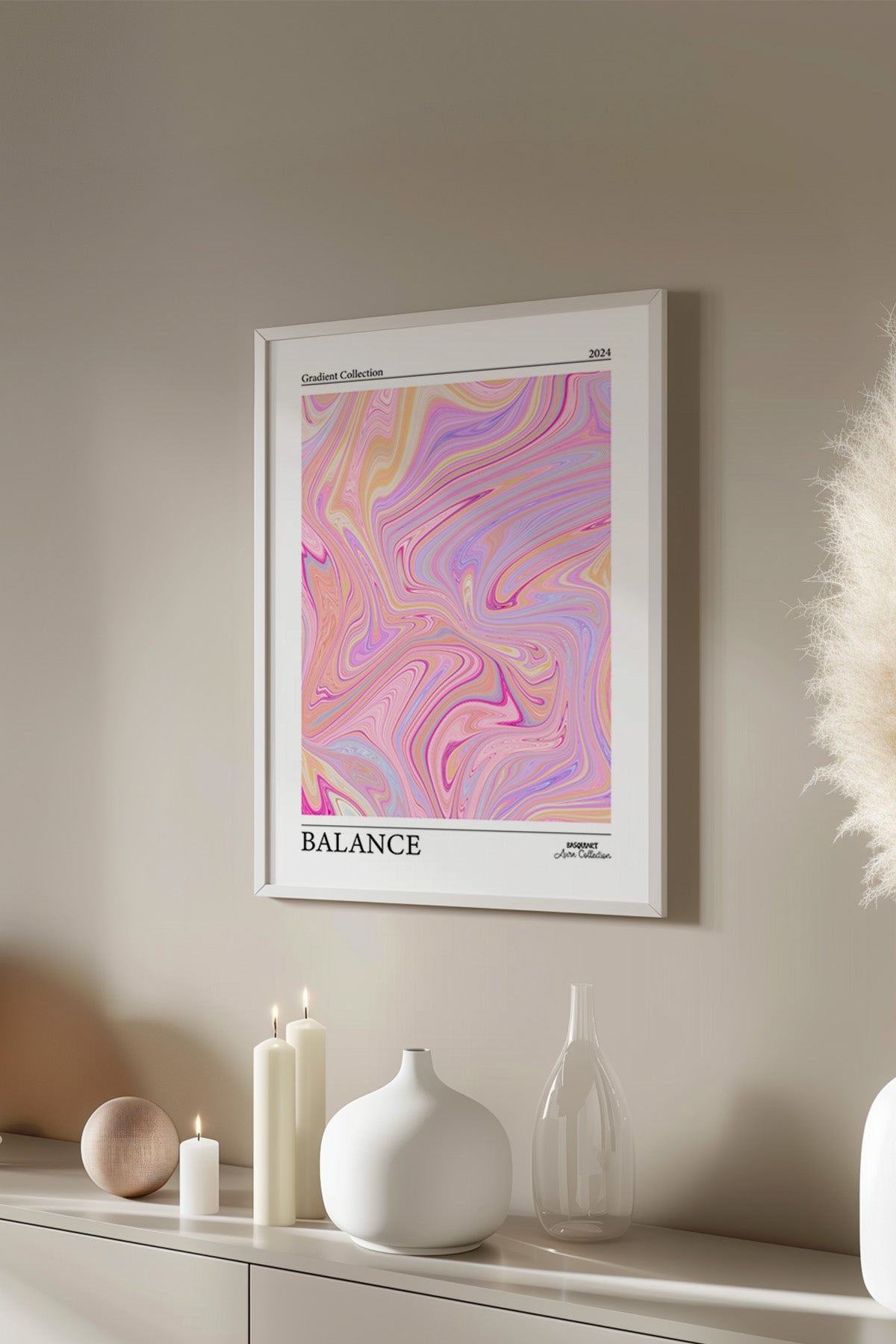 Aura Serisi Beyaz Çerçeveli Poster, Tablo No:27