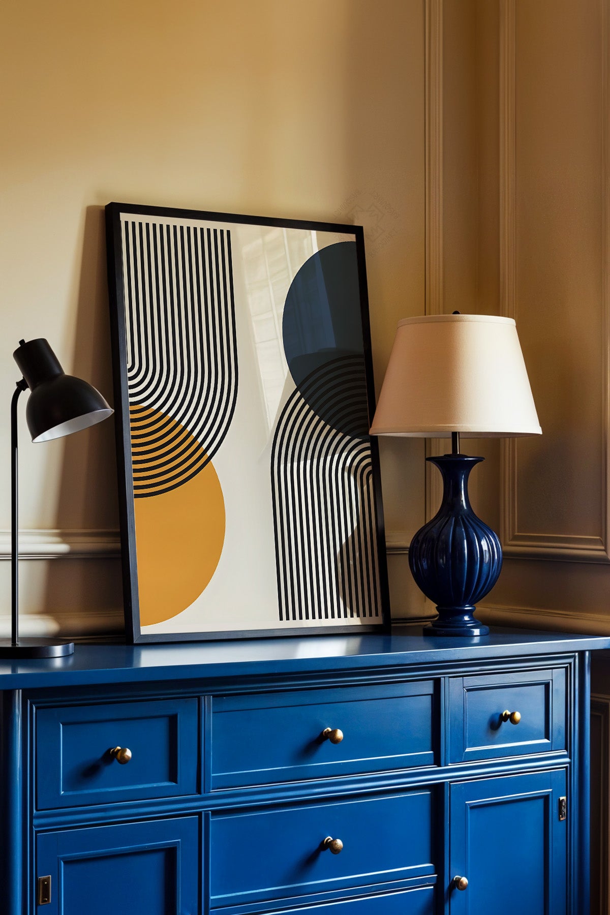 Bauhaus Serisi Siyah Çerçeveli Poster, Tablo No:104