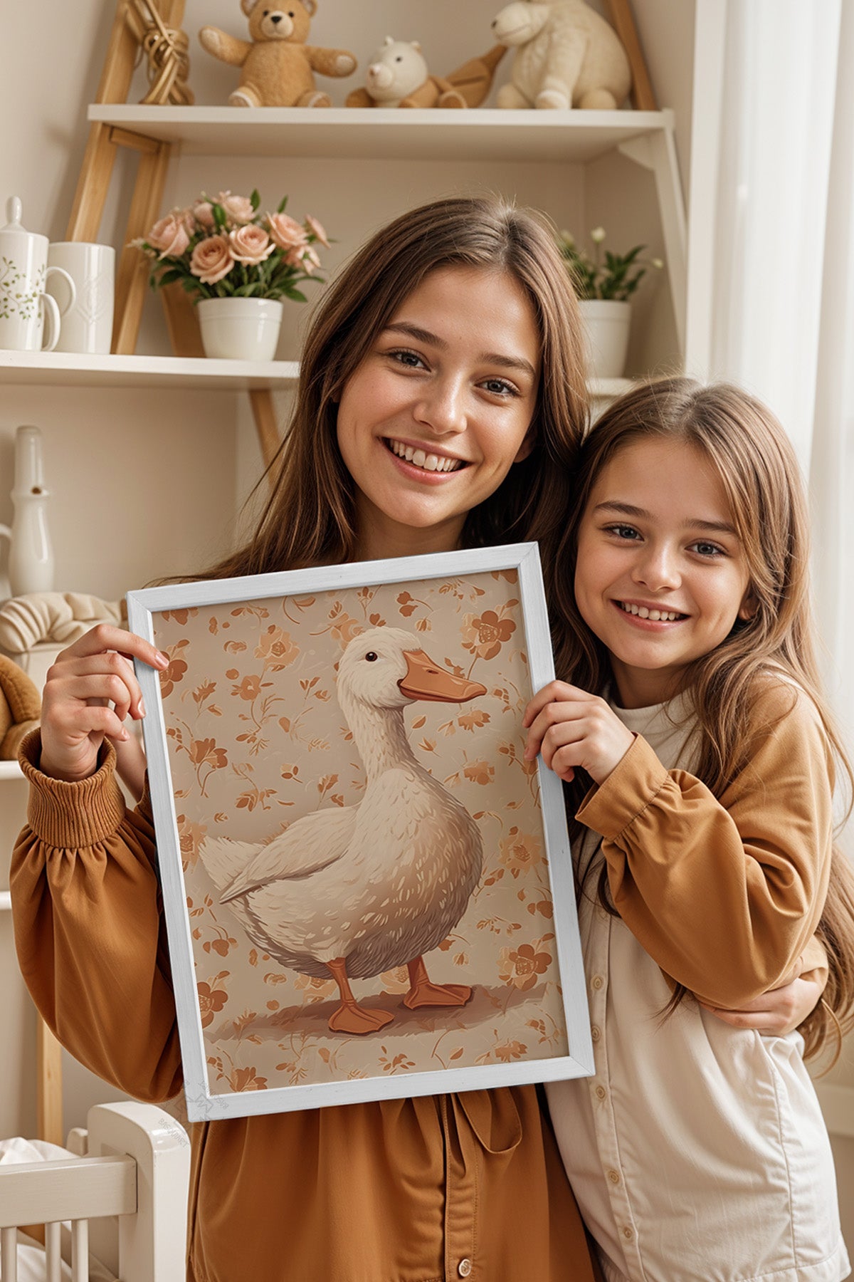 Çocuk Odası, Bebek Odası Beyaz Çerçeveli Poster, Tablo No:60