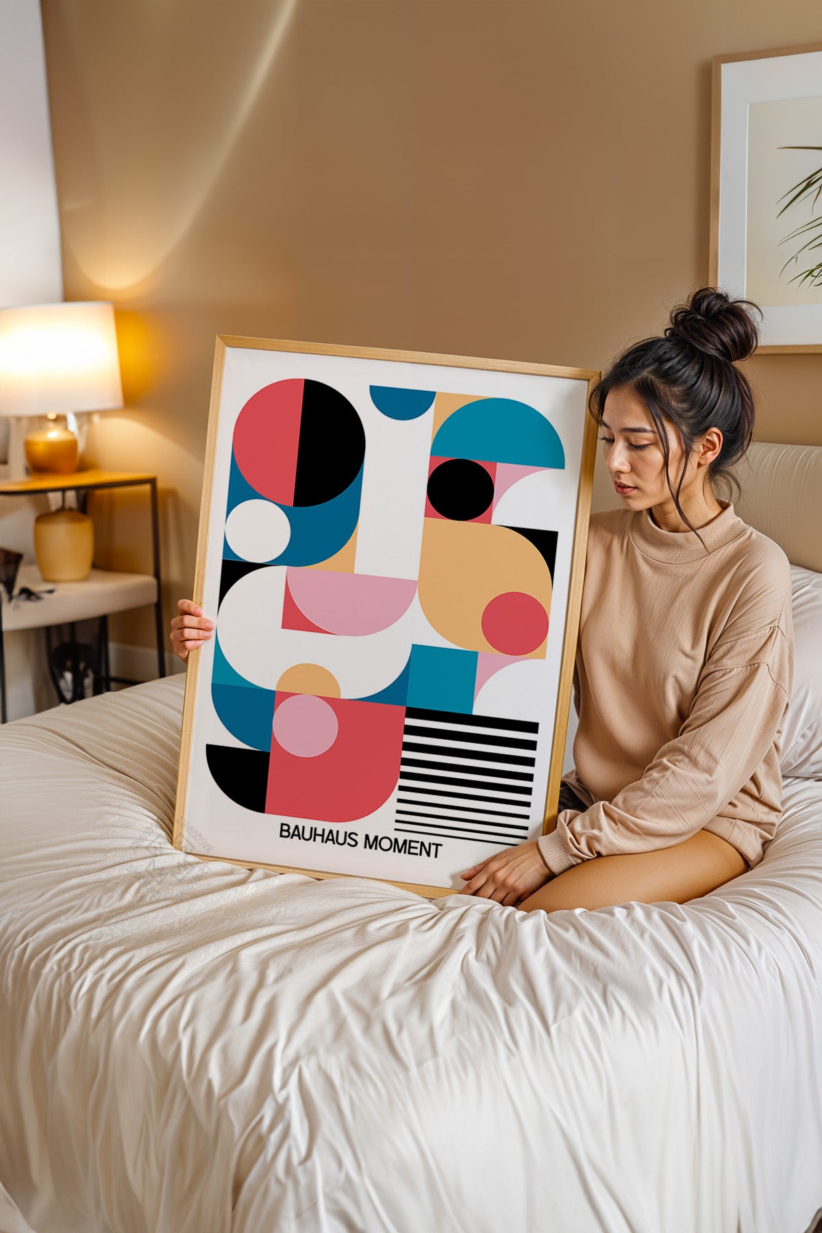 Bauhaus Serisi Ahşap Çerçeveli Poster, Tablo No:119