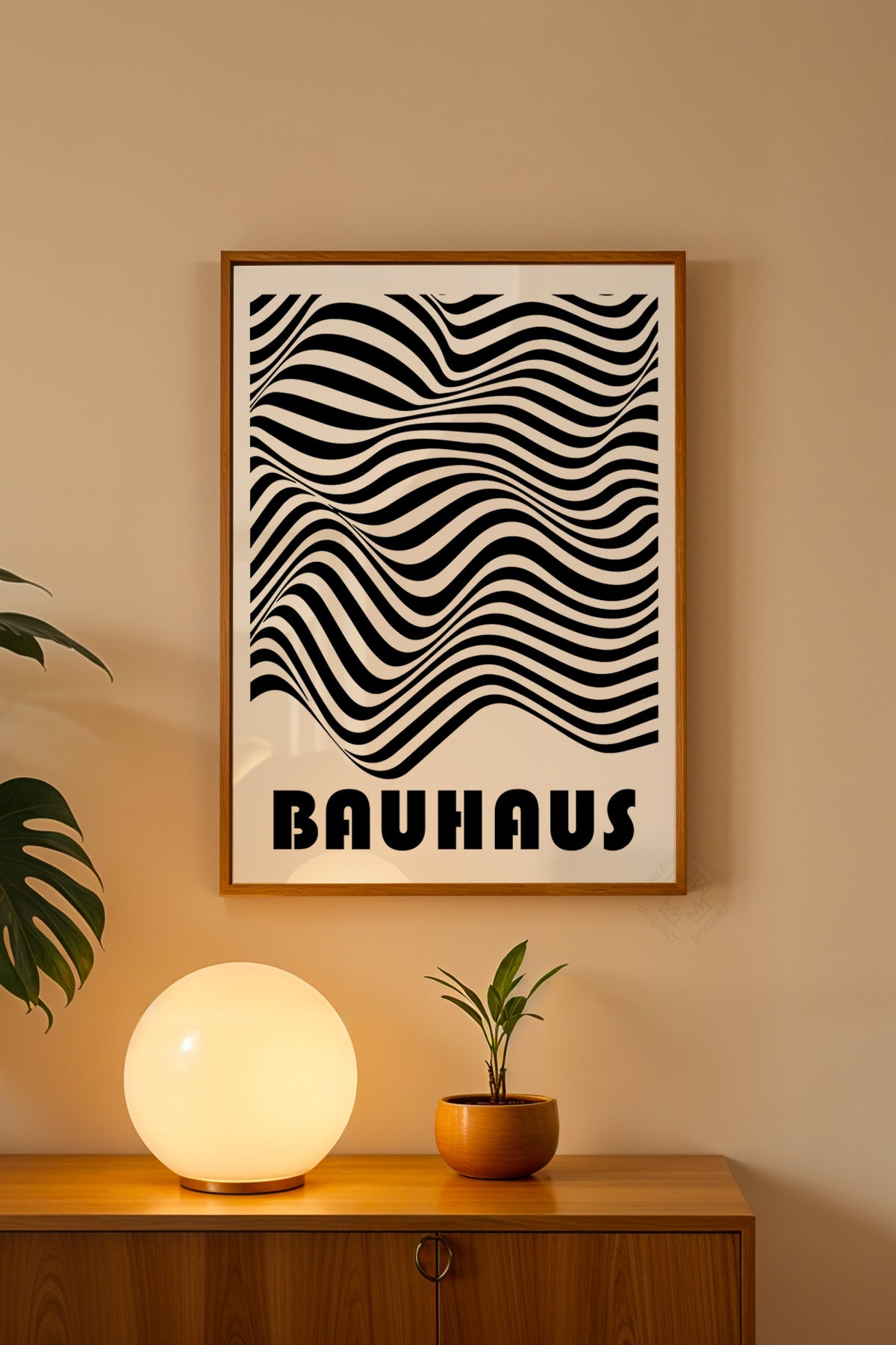 Bauhaus Serisi Ahşap Çerçeveli Poster, Tablo No:69