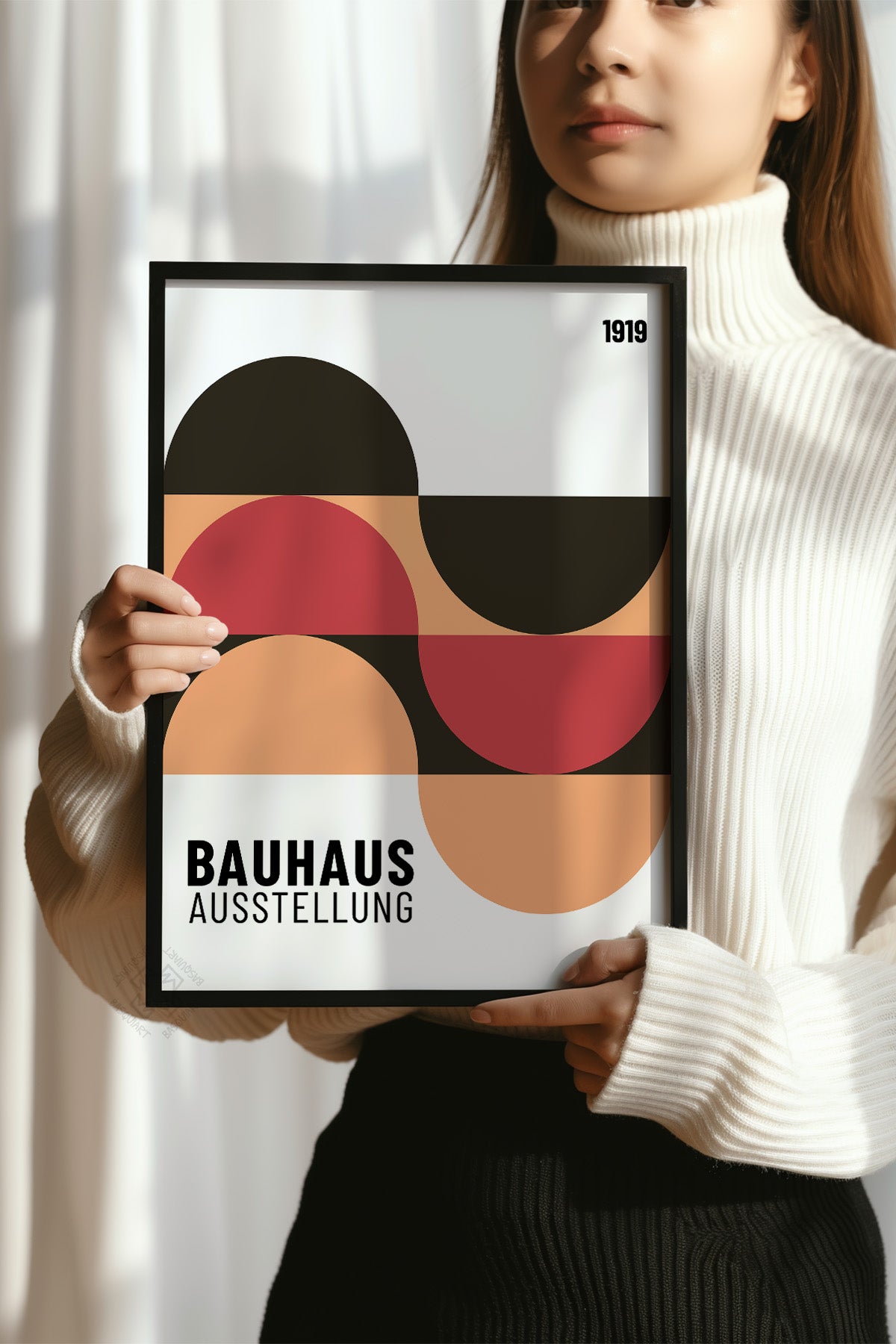 Bauhaus Serisi Siyah Çerçeveli Poster, Tablo No:88