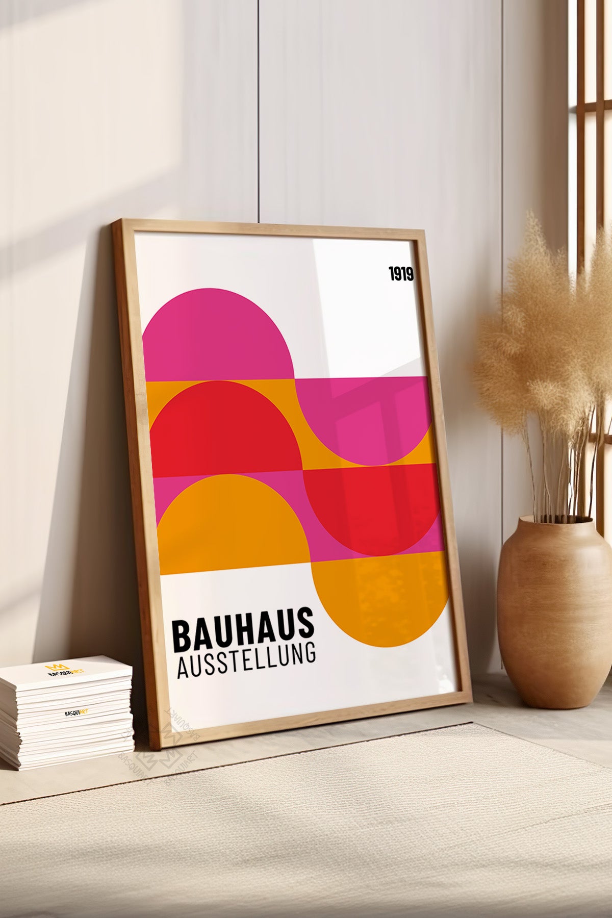 Bauhaus Serisi Ahşap Çerçeveli Poster, Tablo No:87