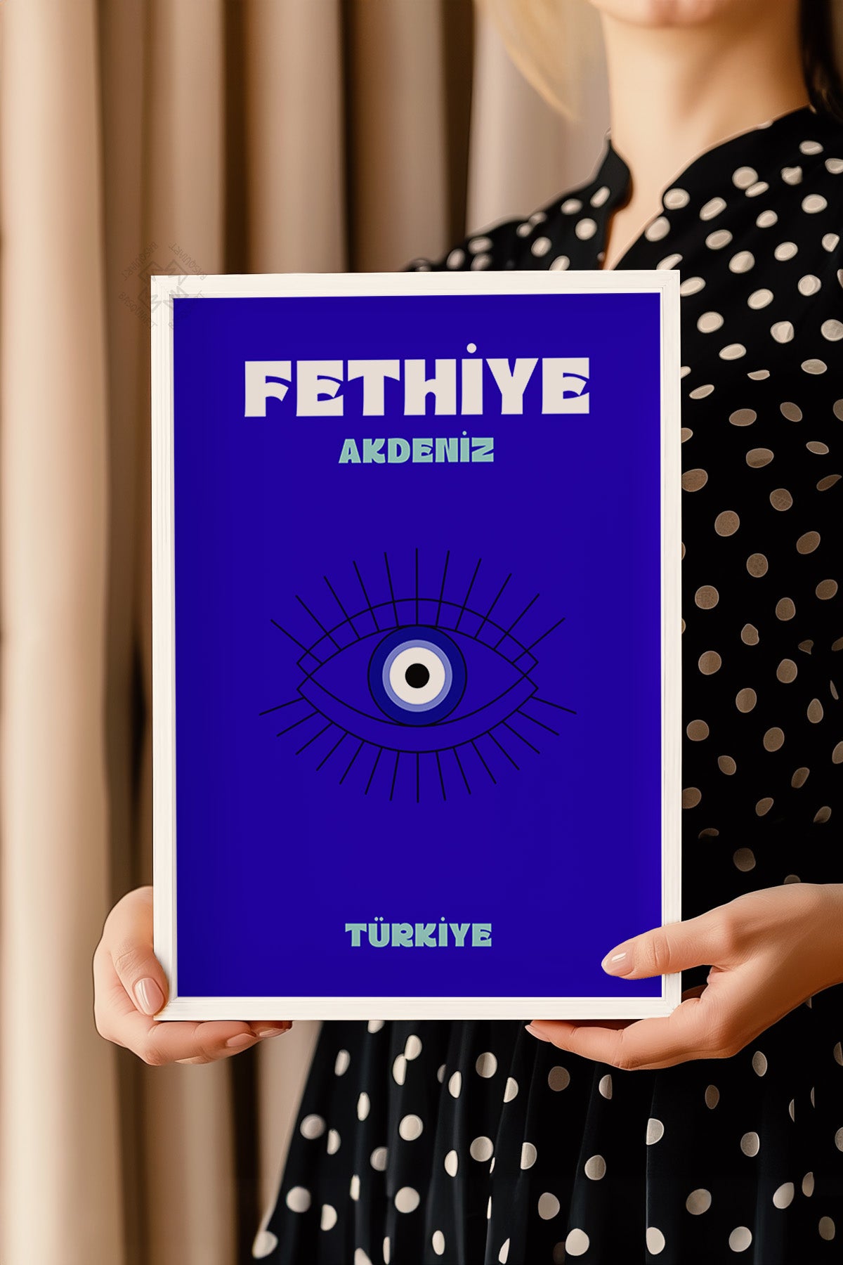 Şehir Serisi Beyaz Çerçeveli Poster, Tablo Duvar Dekoru No:1