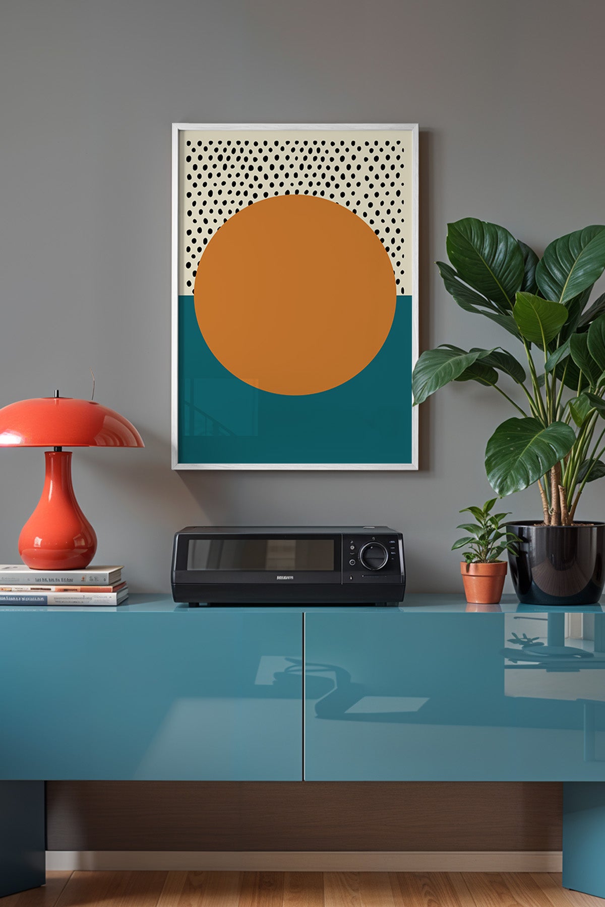 Bauhaus Serisi Beyaz Çerçeveli Poster, Tablo No:78