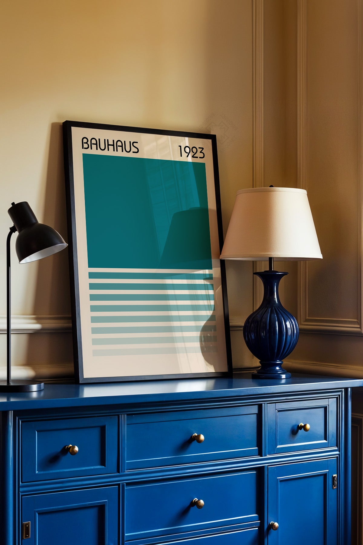 Bauhaus Serisi Siyah Çerçeveli Poster, Tablo No:19