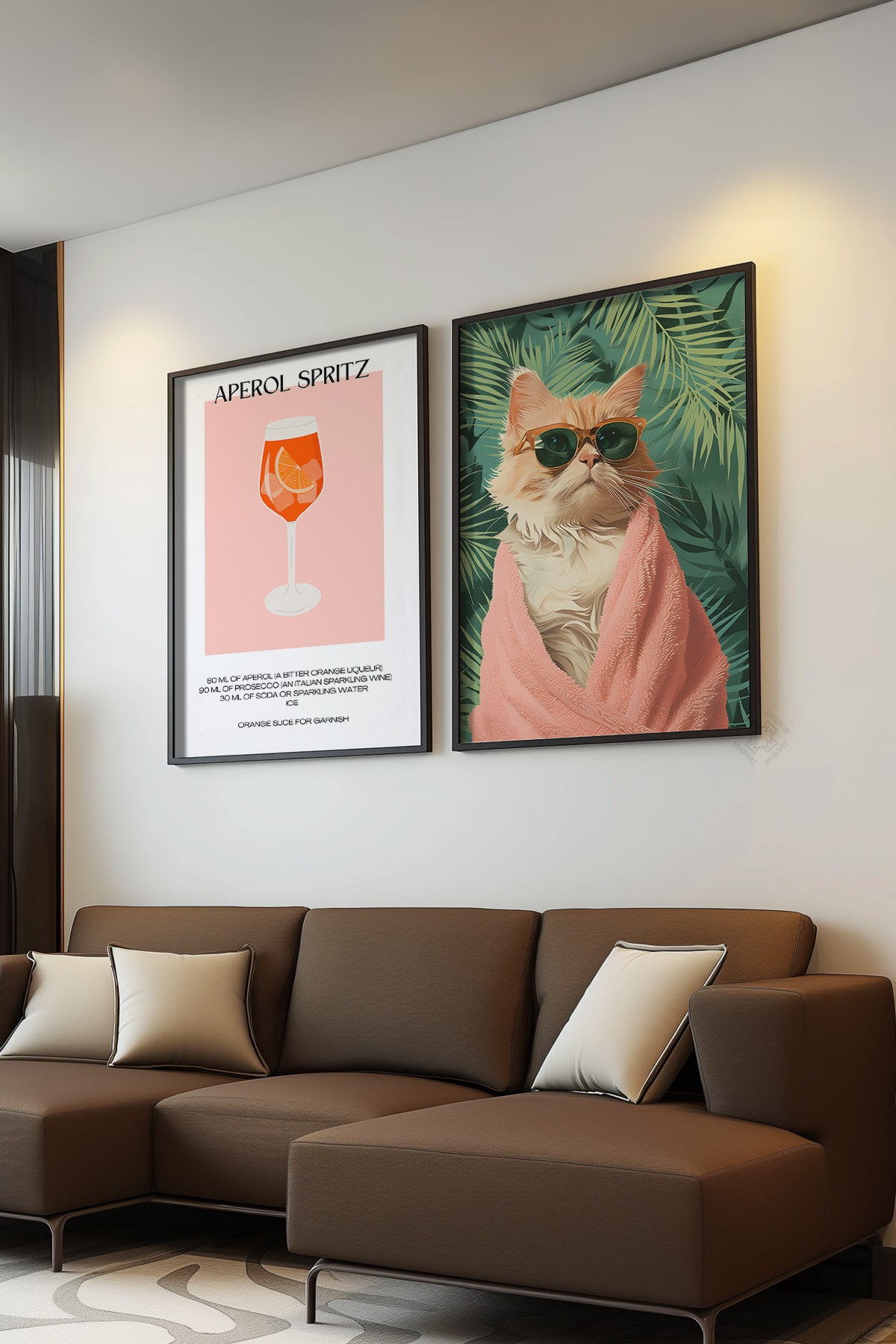 Modern 2'li Siyah Çerçeveli Poster, Tablo Seti No:31