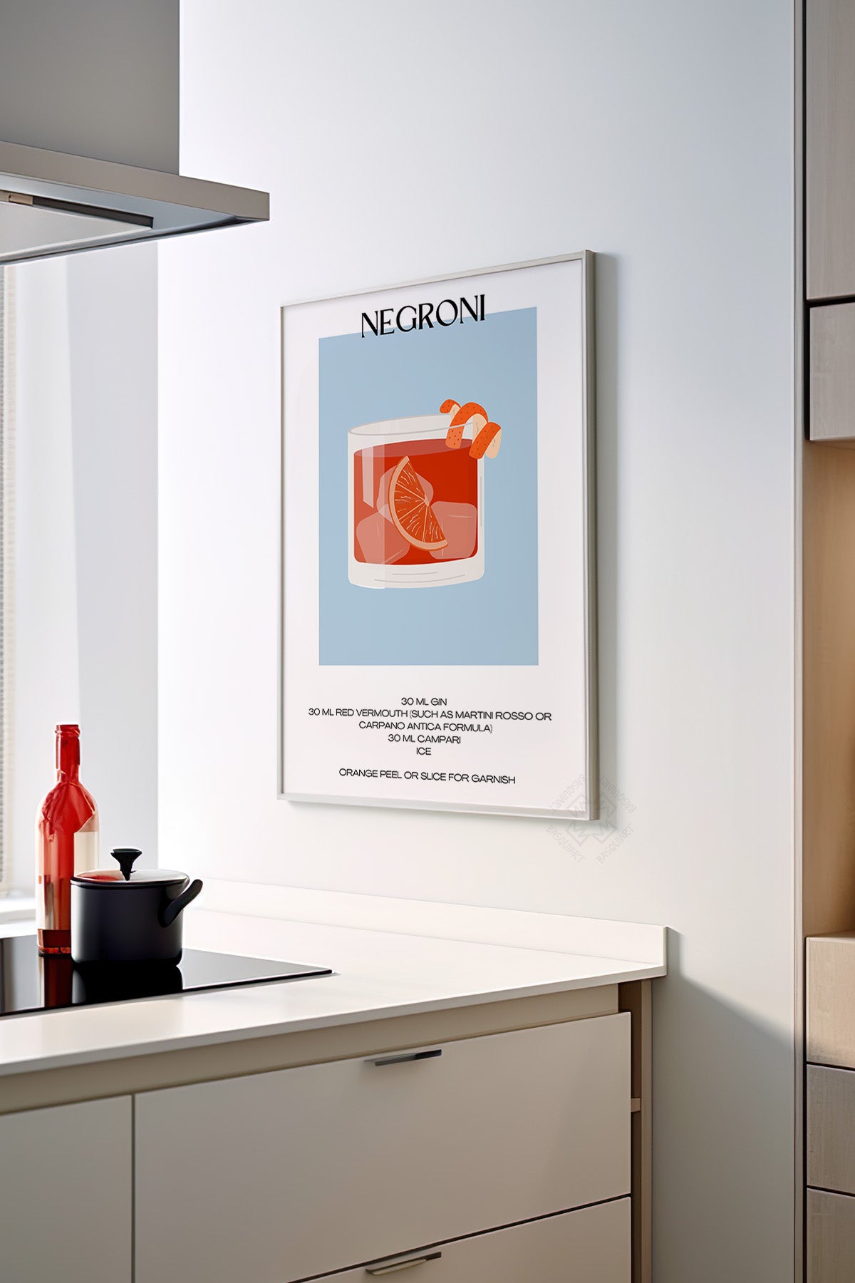 Kokteyl Serisi Beyaz Çerçeveli Poster, Tablo, Cafe, Restoran, Mutfak Duvar Dekoru No:22