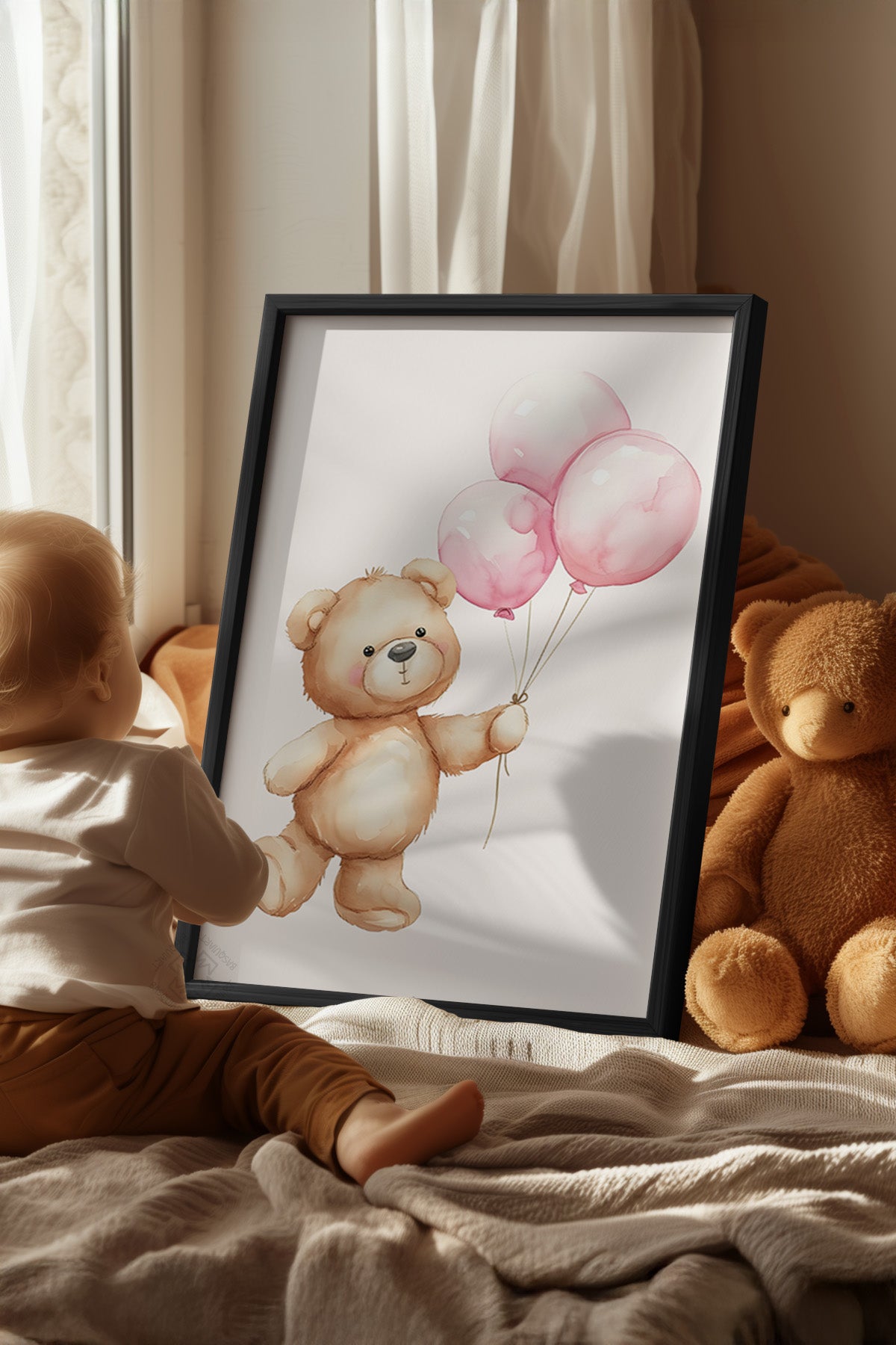 Çocuk Odası, Bebek Odası Siyah Çerçeveli Poster, Tablo No:53
