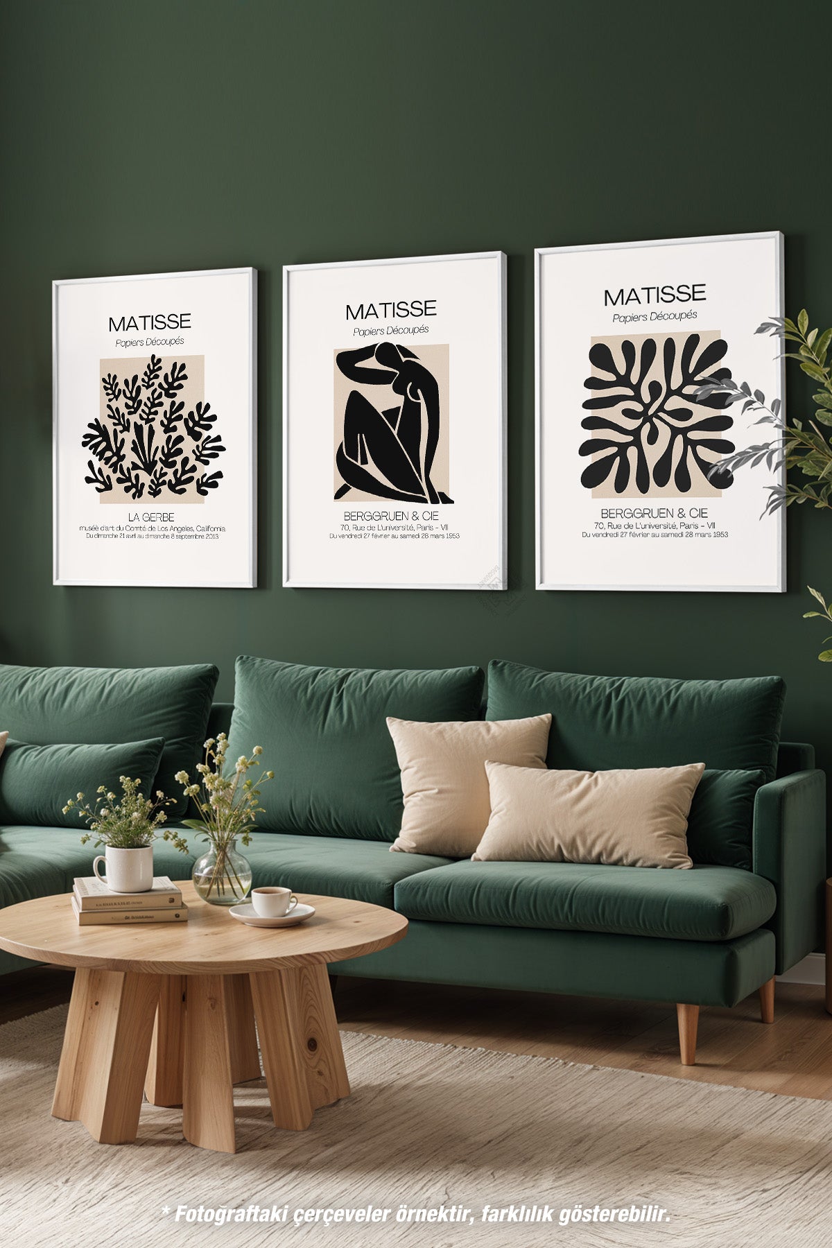 Bohem Matisse 3'lü Beyaz Çerçeveli Poster, Tablo Seti No:34