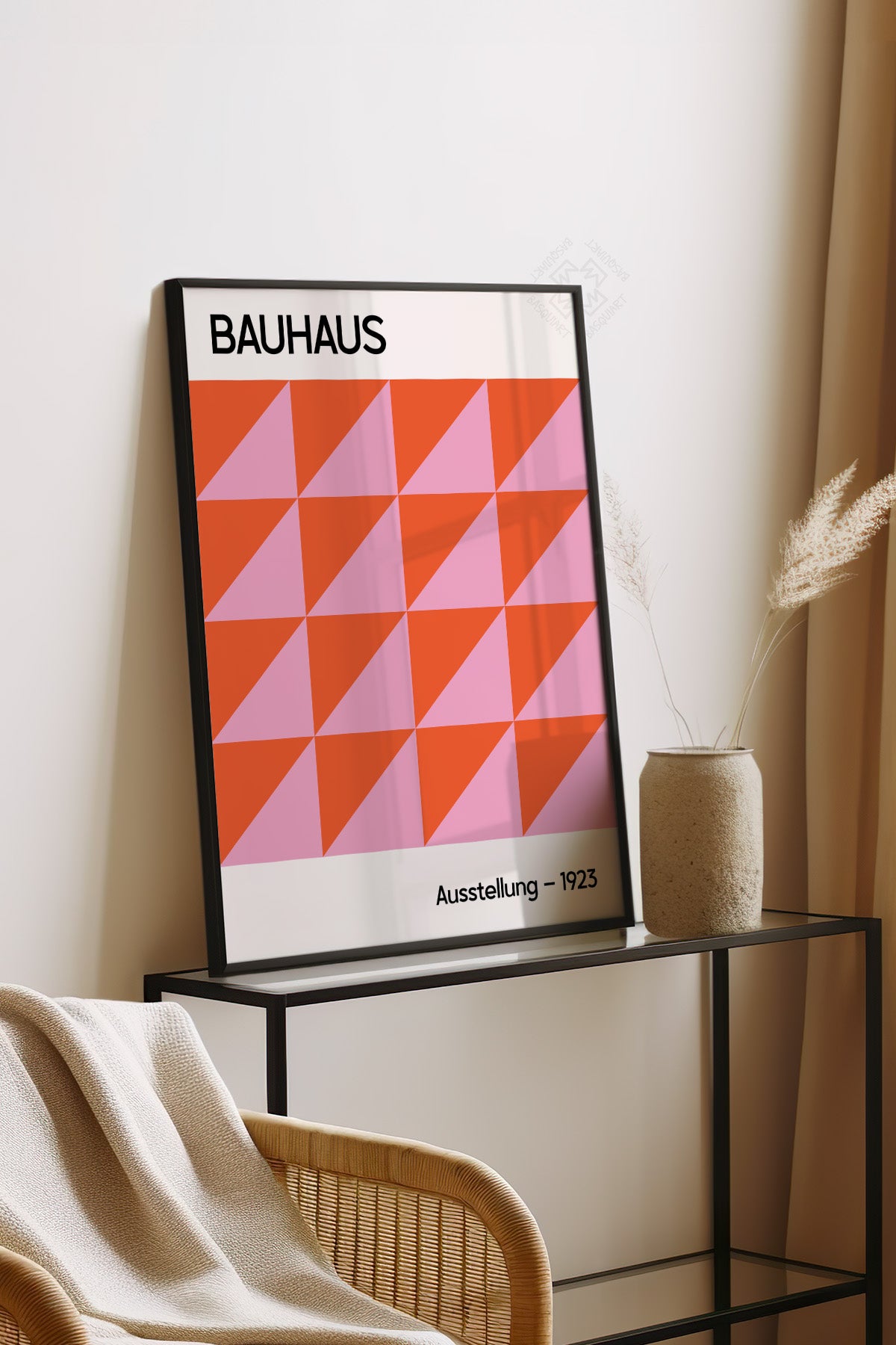 Bauhaus Serisi Siyah Çerçeveli Poster, Tablo No:124