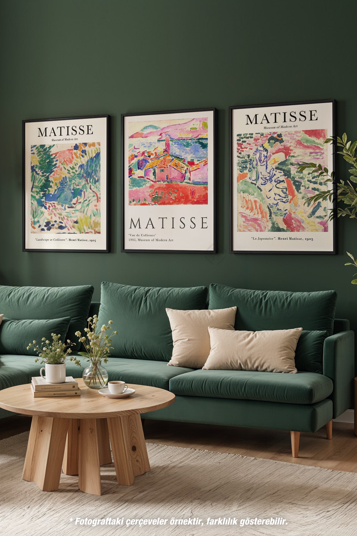 Dekoratif Matisse 3'lü Siyah Çerçeveli Poster, Tablo Seti No:37