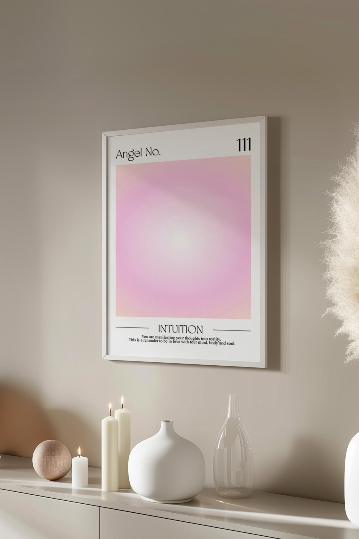 Aura Serisi Beyaz Çerçeveli Poster, Tablo No:5