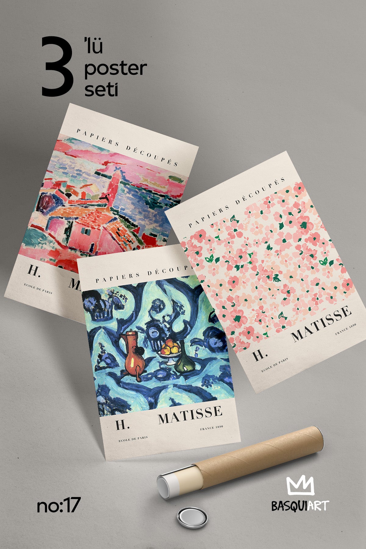 H Matisse 3'lü Poster Seti, Duvar Dekoru No:17