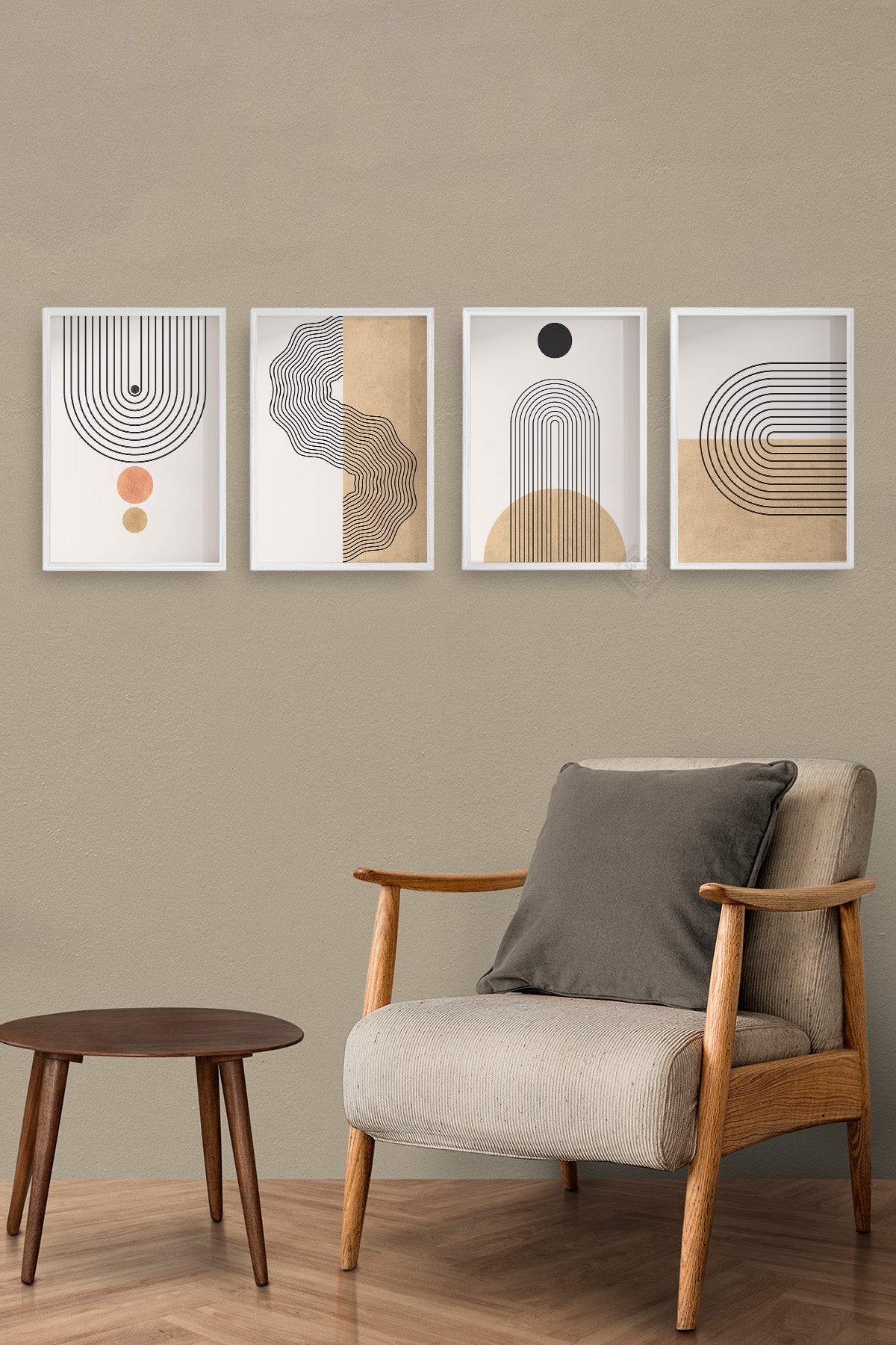 Bohemian 4'lü Beyaz Çerçeveli Poster, Tablo Seti No:16