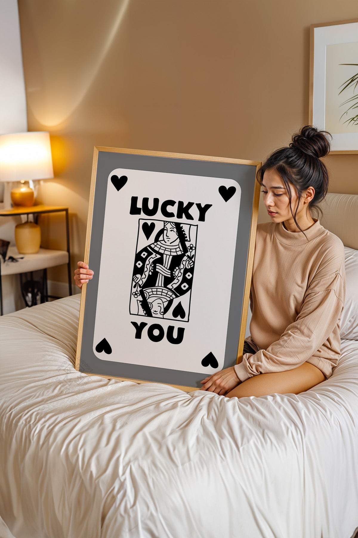 Lucky You Serisi Ahşap Çerçeveli Poster, Tablo Duvar Dekoru No:104