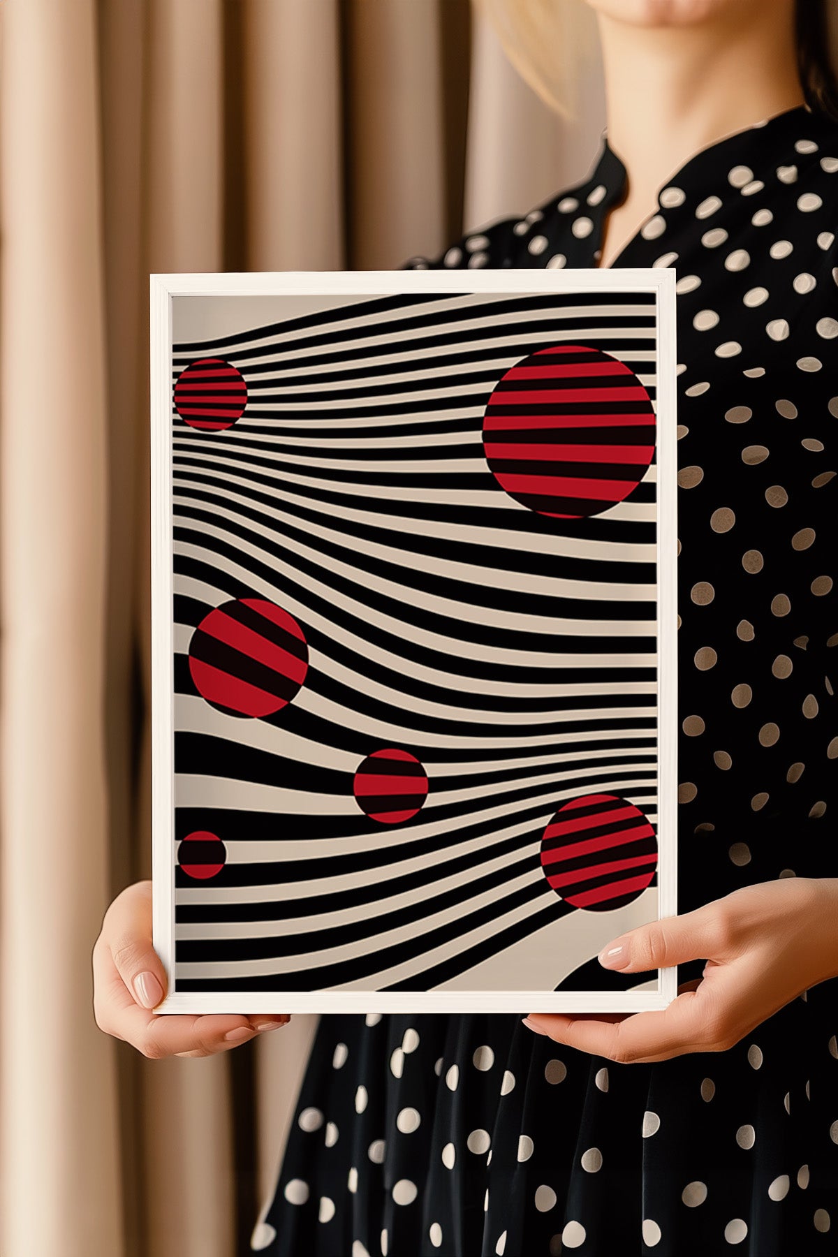 Bauhaus Serisi Beyaz Çerçeveli Poster, Tablo No:32