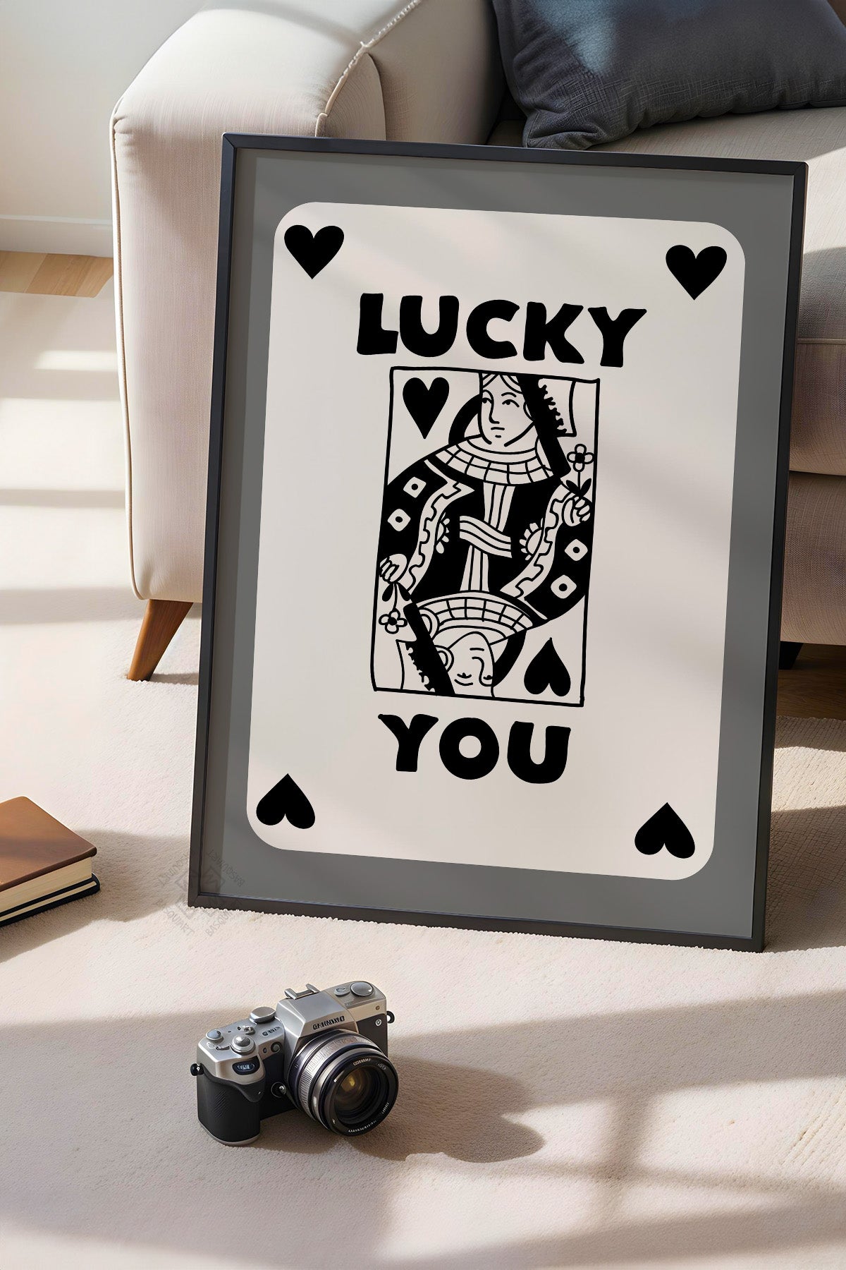Lucky You Serisi Siyah Çerçeveli Poster, Tablo Duvar Dekoru No:104
