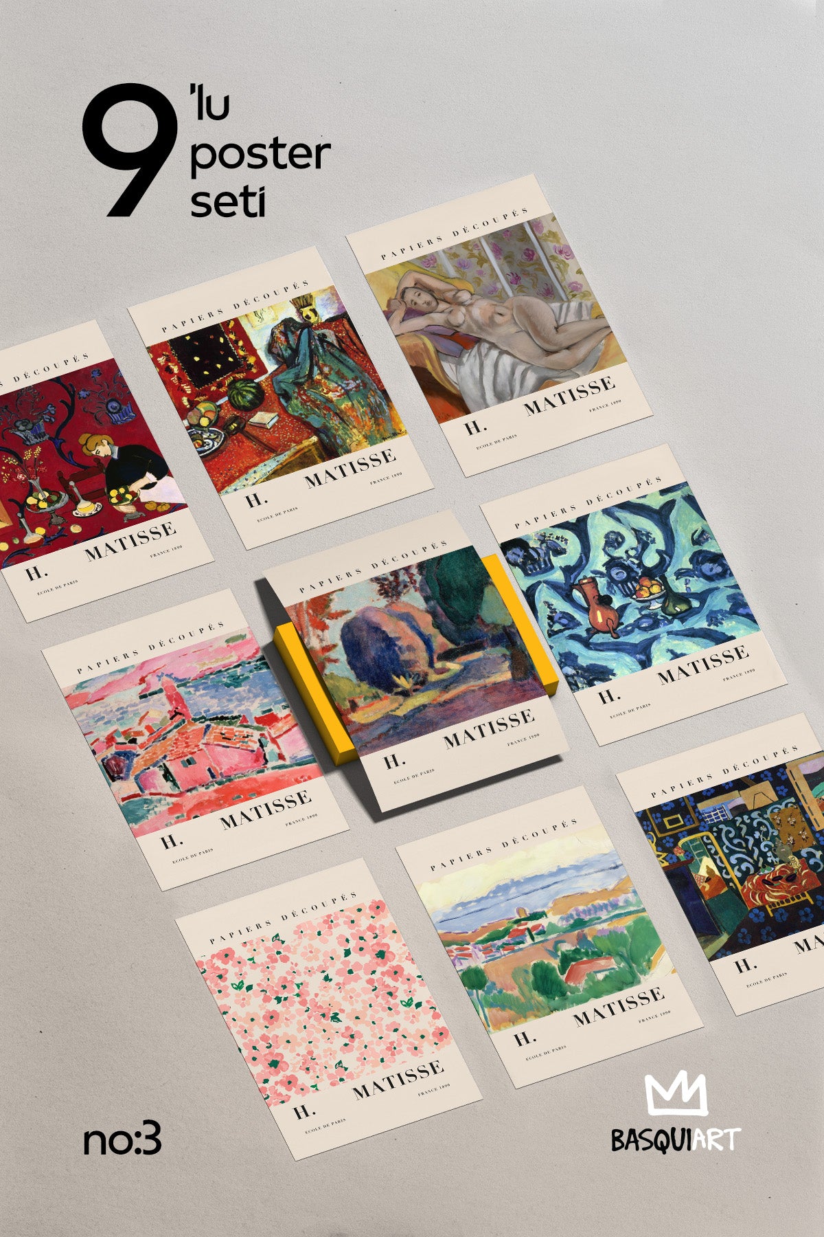 H Matisse 9'lu Poster Seti, Duvar Dekoru No:3