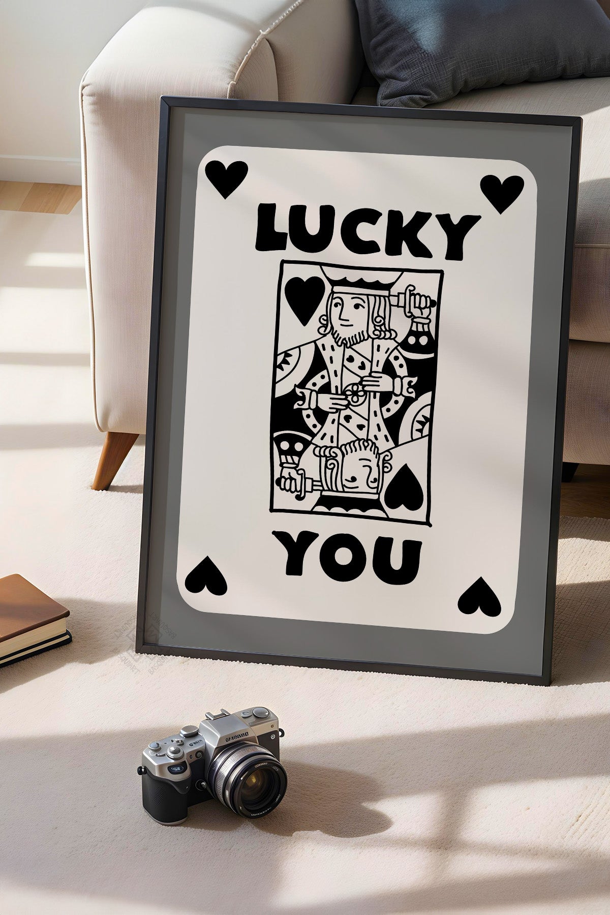 Lucky You Serisi Siyah Çerçeveli Poster, Tablo Duvar Dekoru No:105