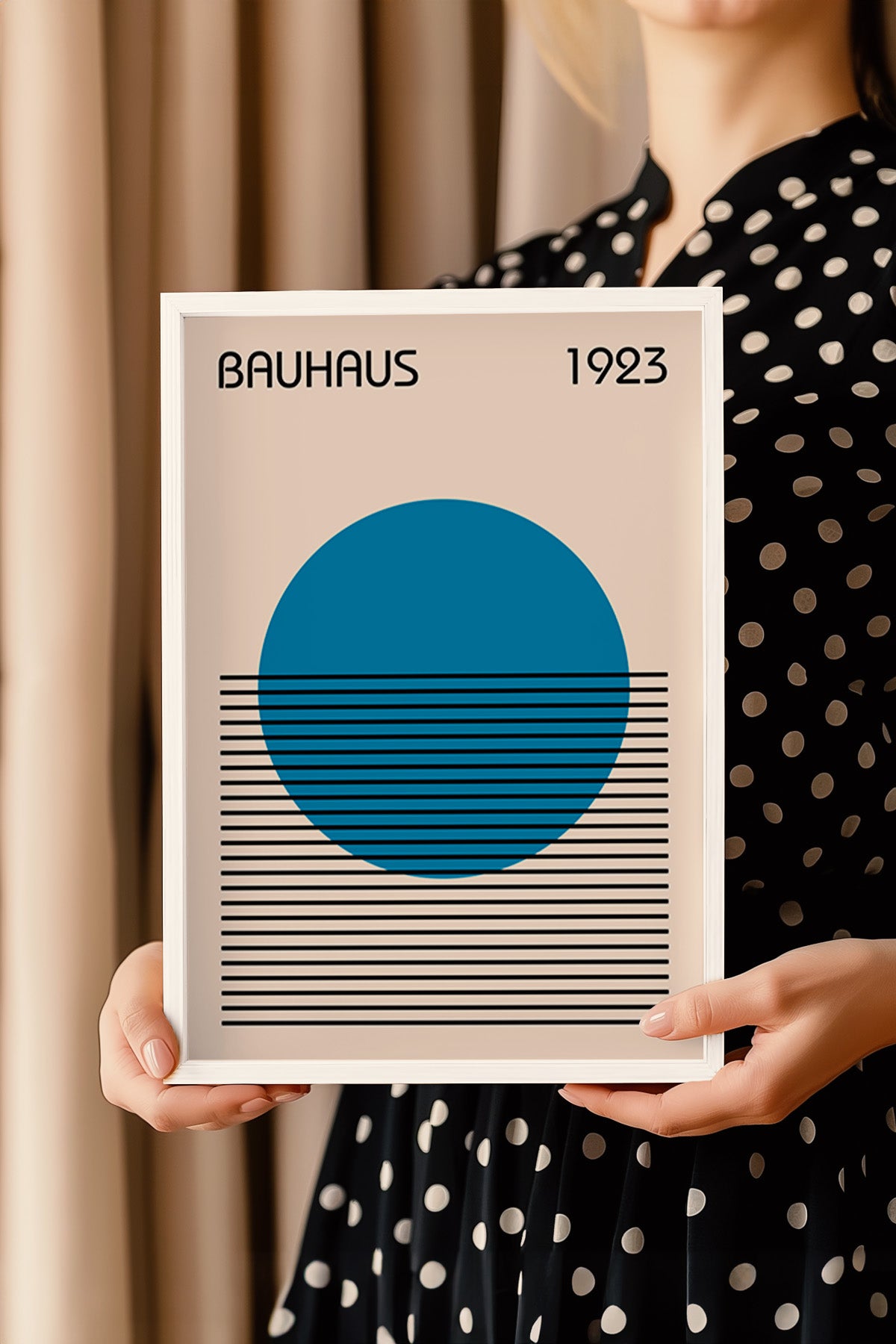 Bauhaus Serisi Beyaz Çerçeveli Poster, Tablo No:17