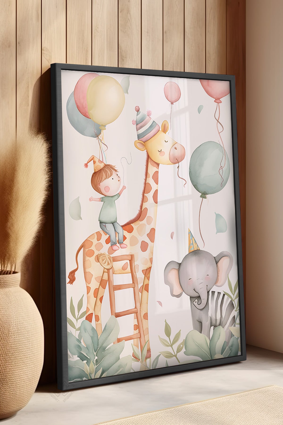 Çocuk Odası, Bebek Odası Siyah Çerçeveli Poster, Tablo No:77