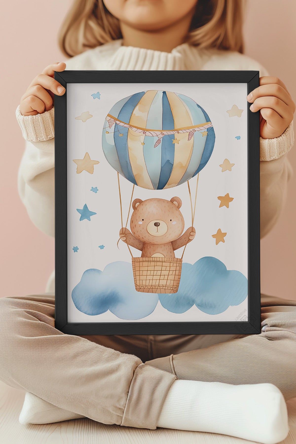 Çocuk Odası, Bebek Odası Siyah Çerçeveli Poster, Tablo No:85