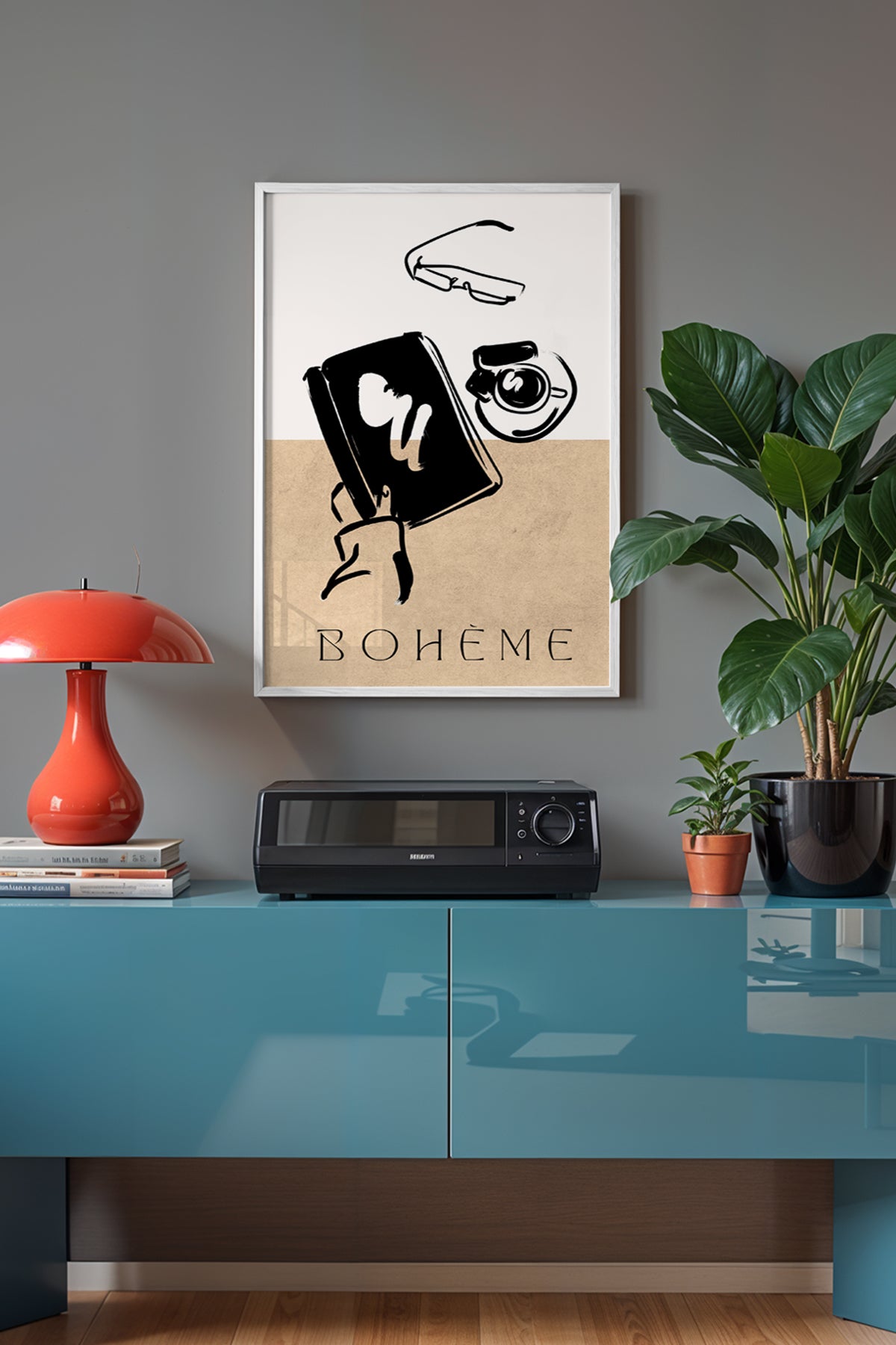 Bohemian Serisi Beyaz Çerçeveli Poster, Tablo No:68
