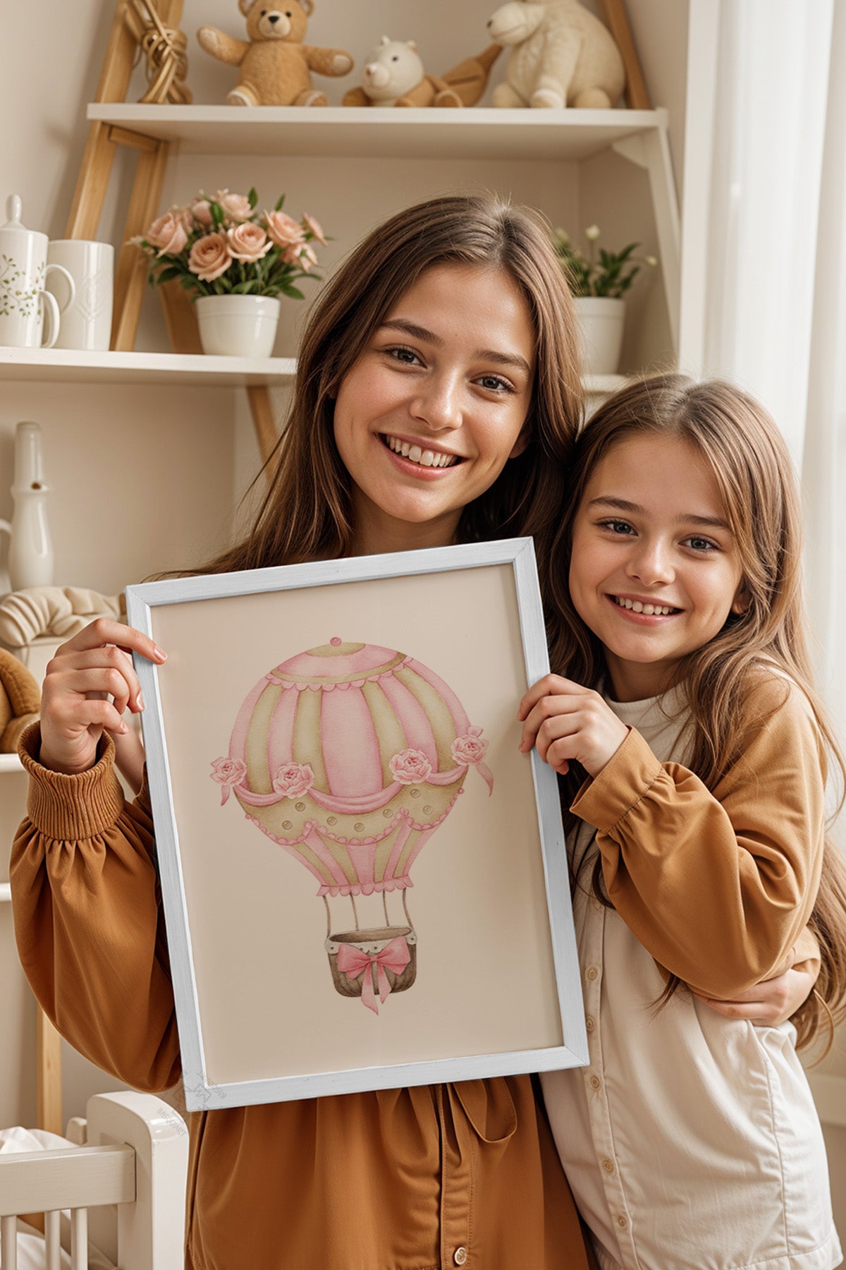 Çocuk Odası, Bebek Odası Beyaz Çerçeveli Poster, Tablo No:4