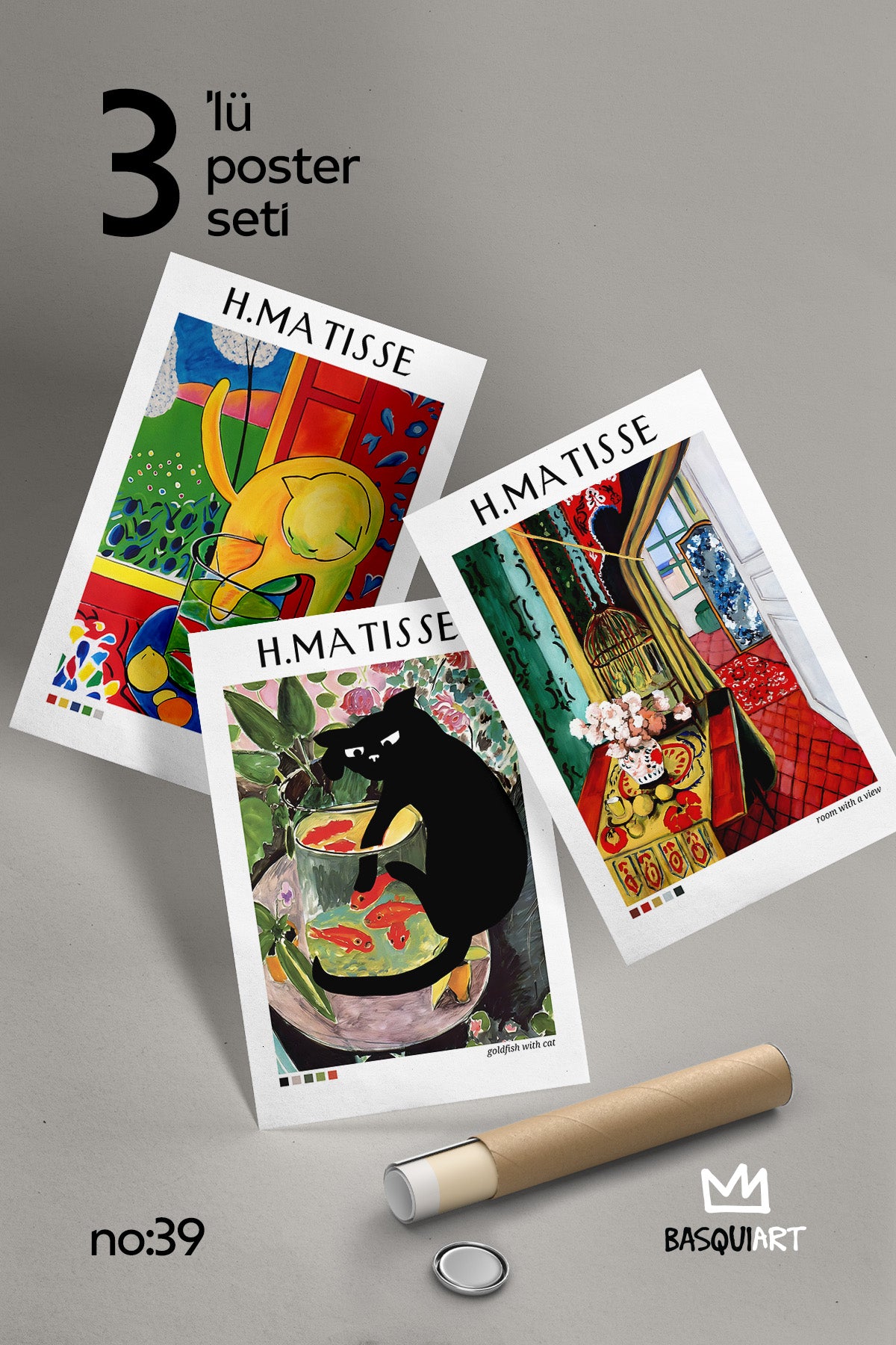 Matisse 3'lü Poster Seti, Duvar Dekoru No:39