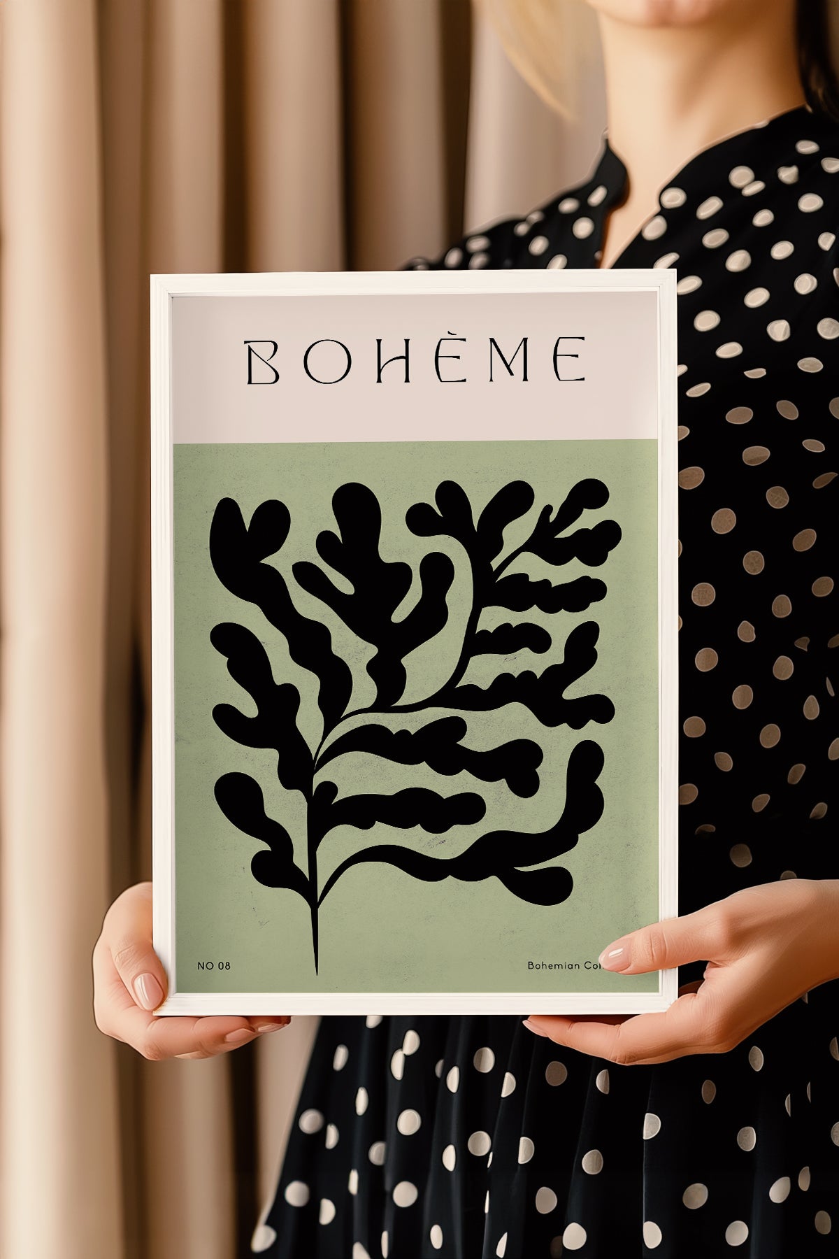 Bohemian Serisi Beyaz Çerçeveli Poster, Tablo No:56