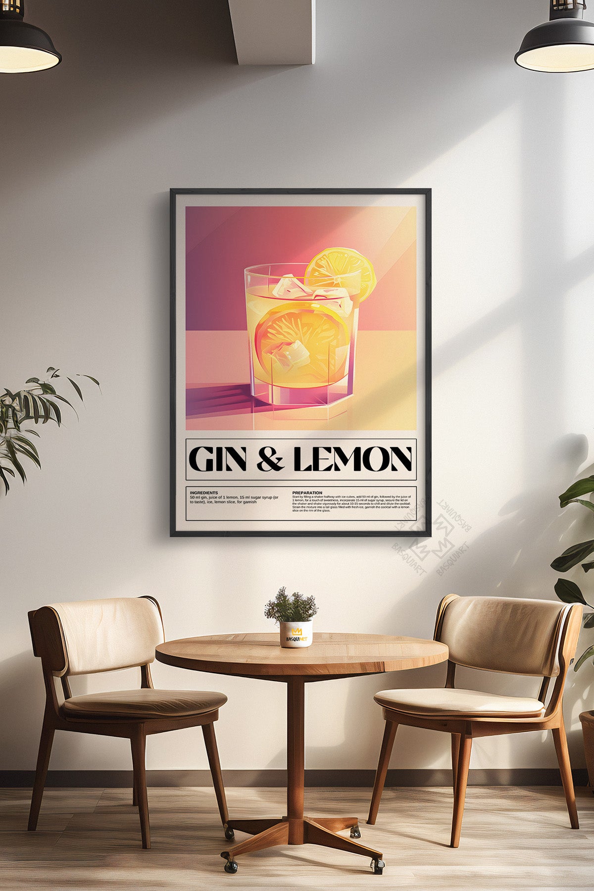 Kokteyl Serisi Siyah Çerçeveli Poster, Tablo, Cafe, Restoran, Mutfak Duvar Dekoru No:3